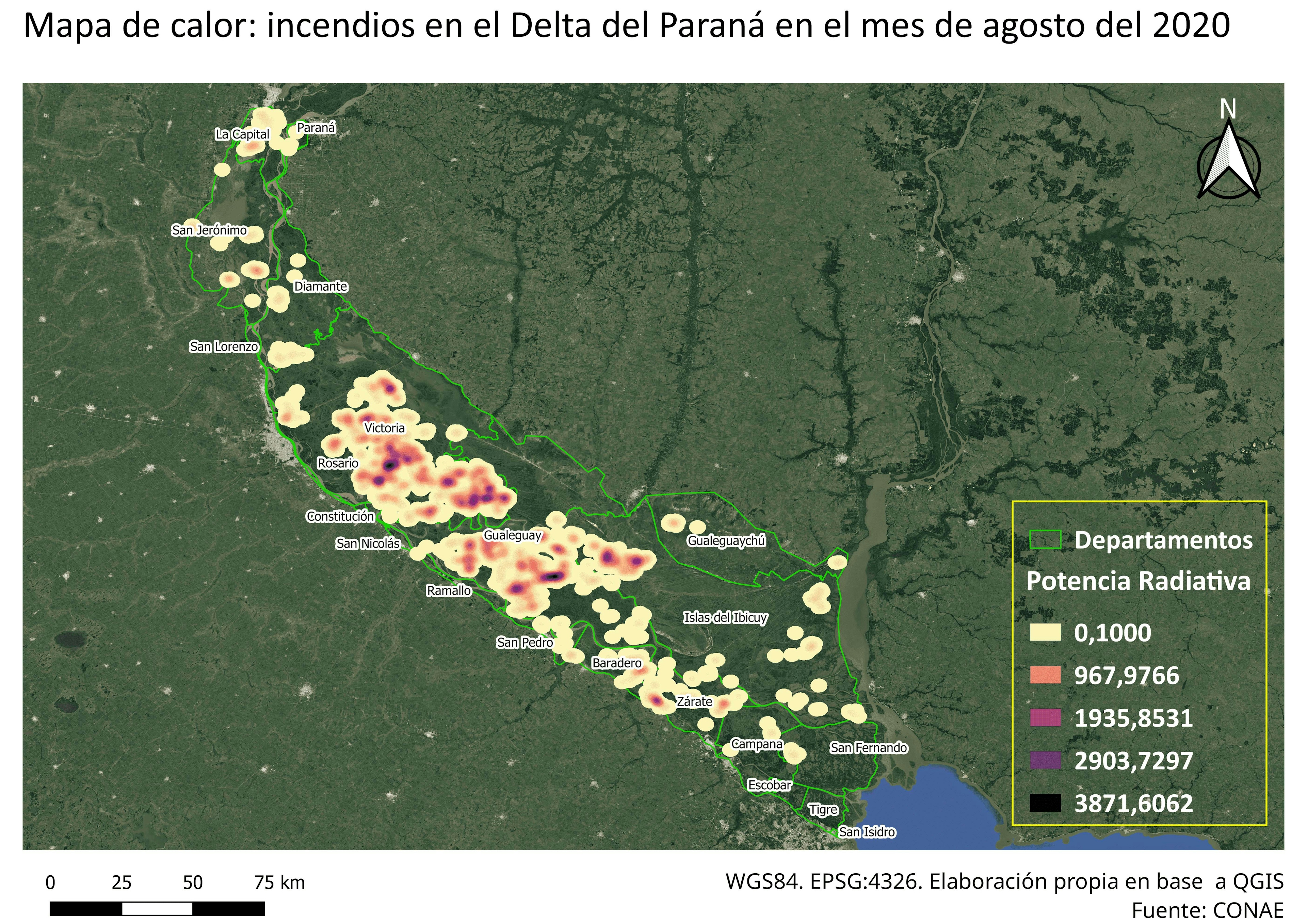 Paraná Delta's fires in august 2020