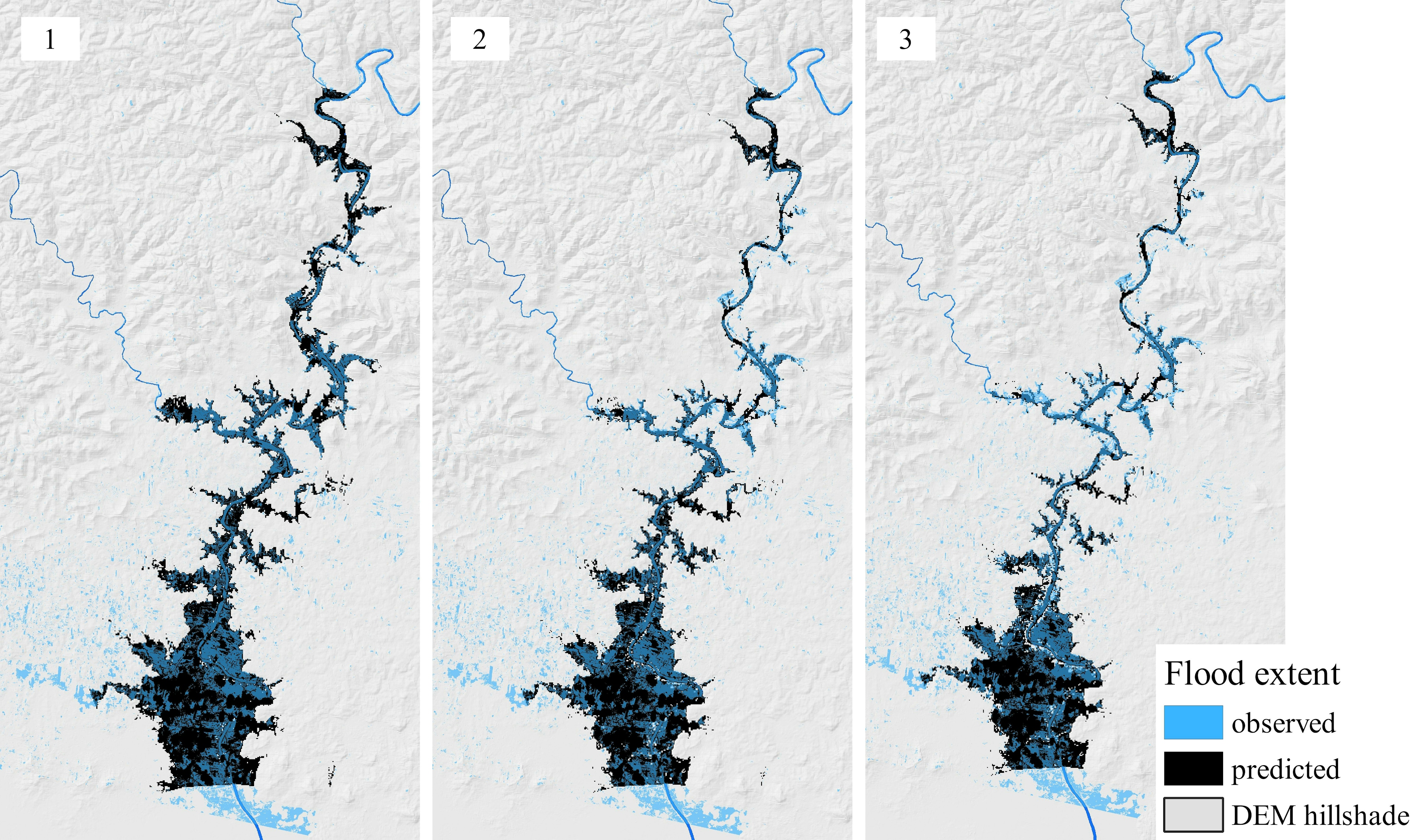 Comparing flood extents in Taquari River