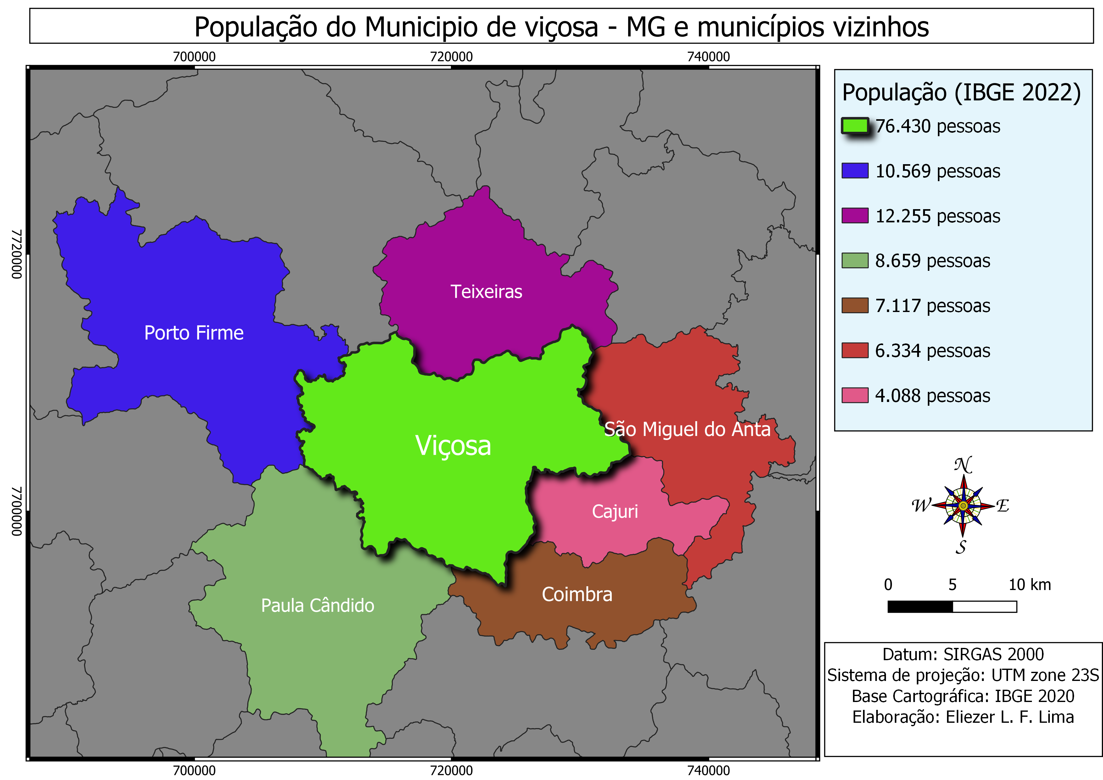Mapa de localização e população