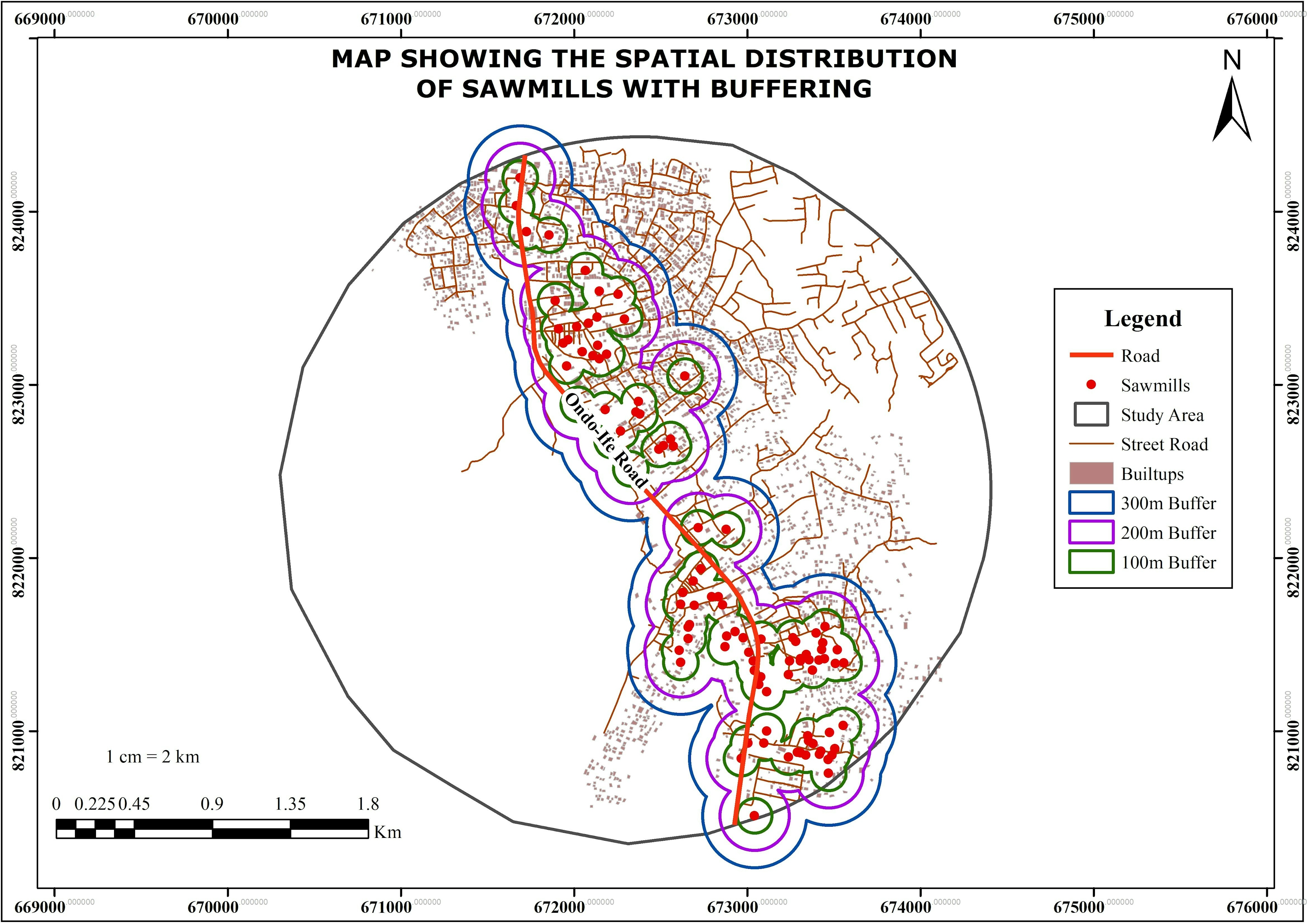 Spatial Distribution of Sawmills