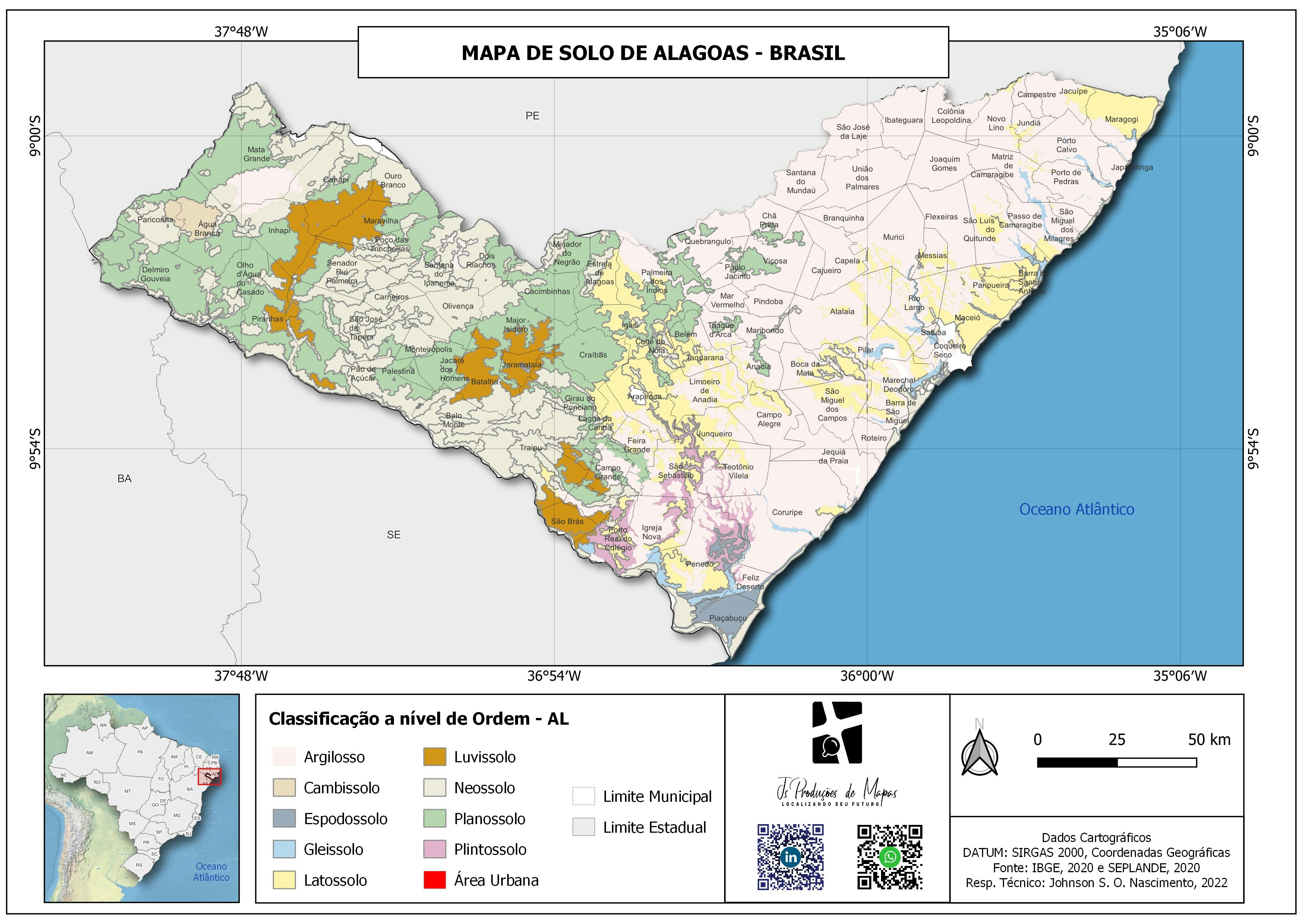 Mapa Geológico de Alagoas, Brasil