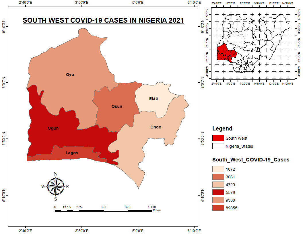 Covid-19 Rate in South west Nigeria 2021