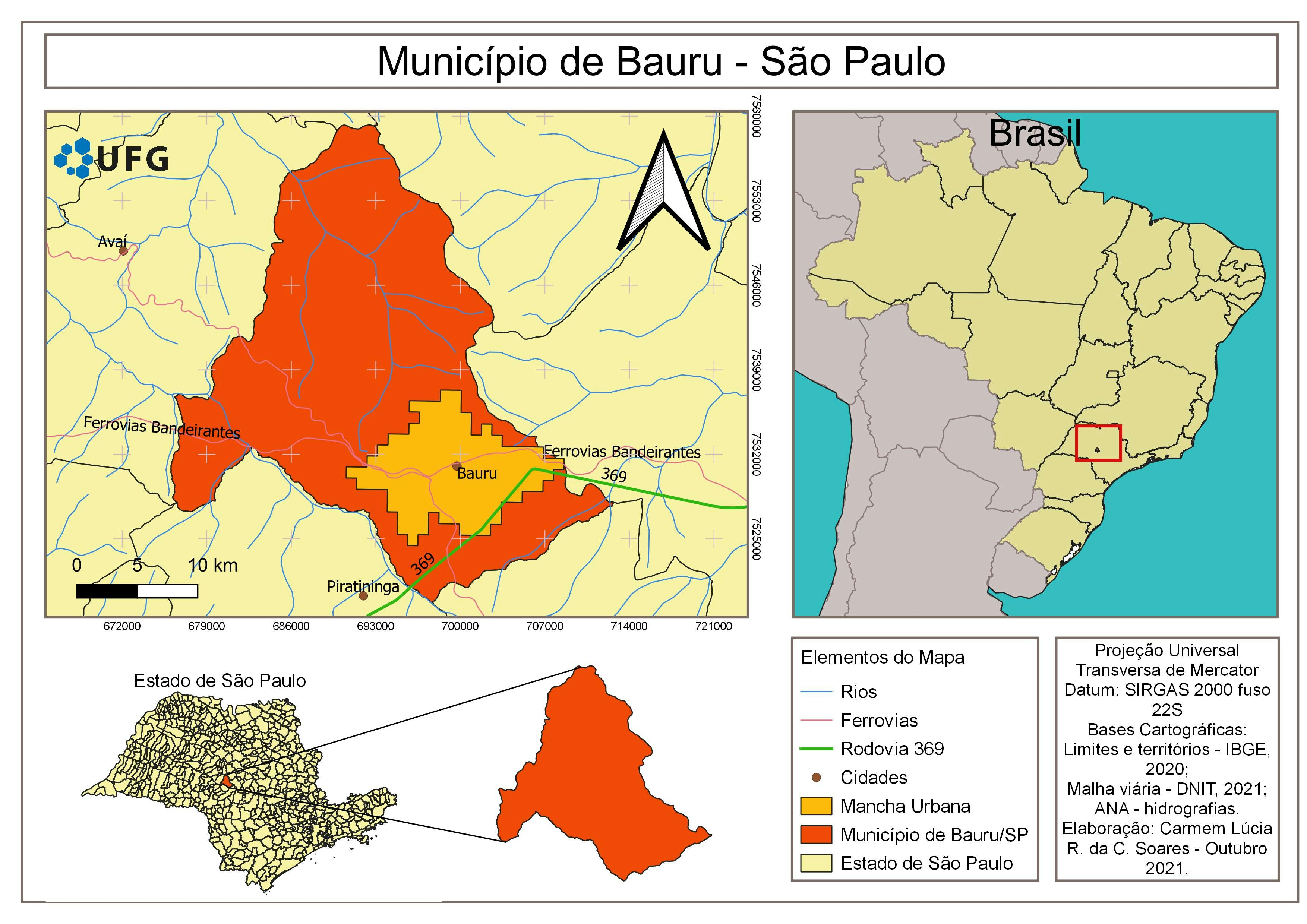 MAPA DE LOCALIZAÇÃO DO MUN. DE BAURU/SP