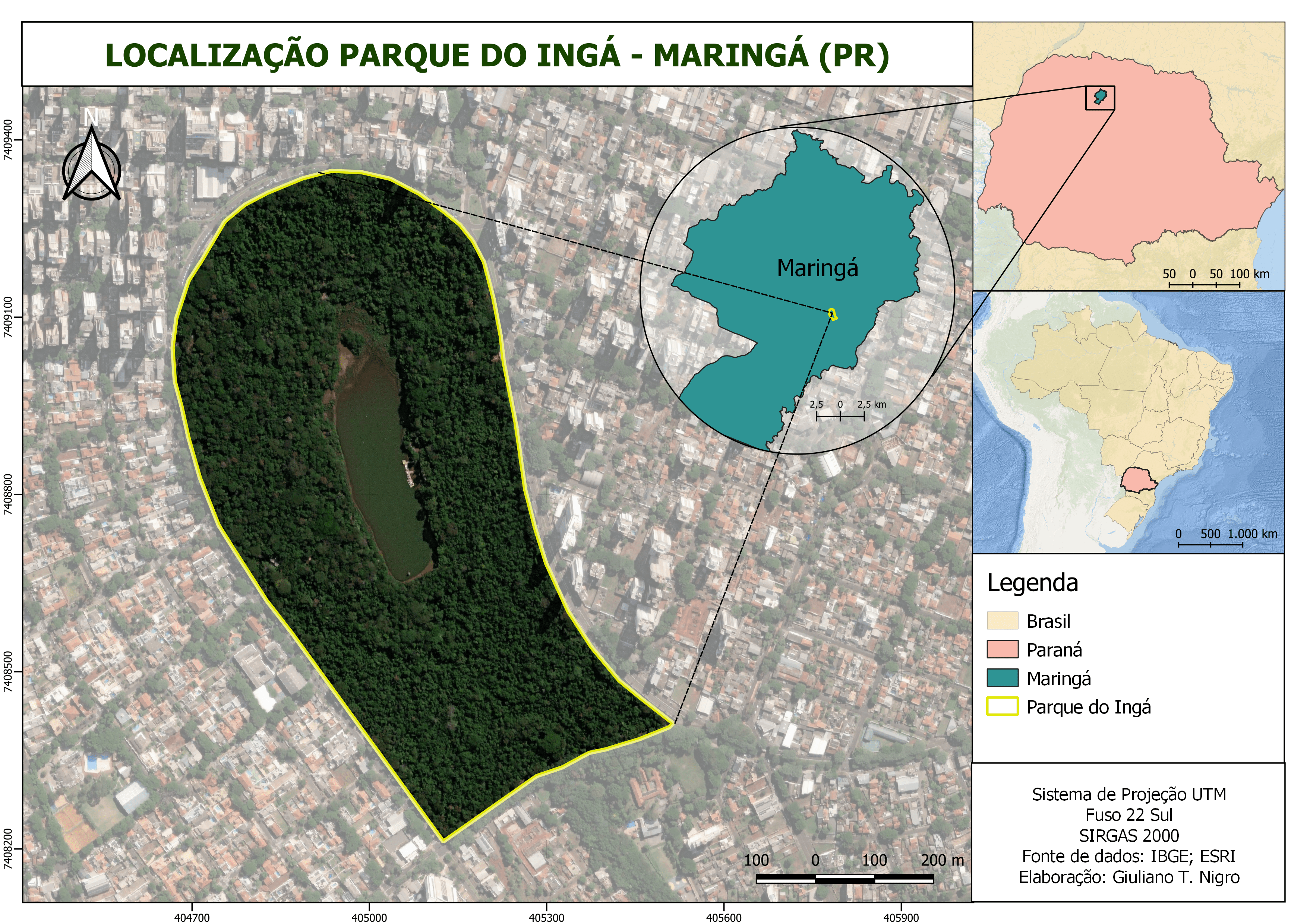 Localização do Parque do Ingá, Maringá