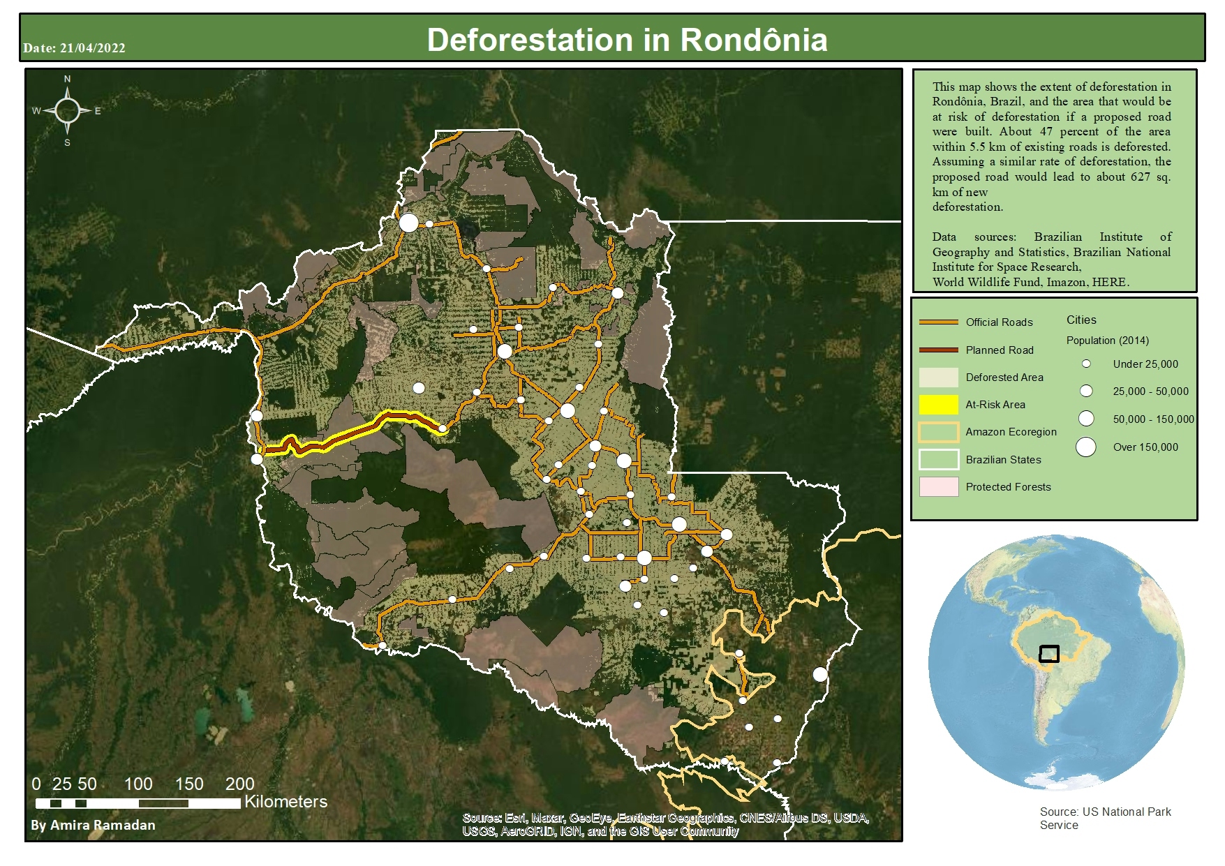 Deforestation in Rondonia, Brazil