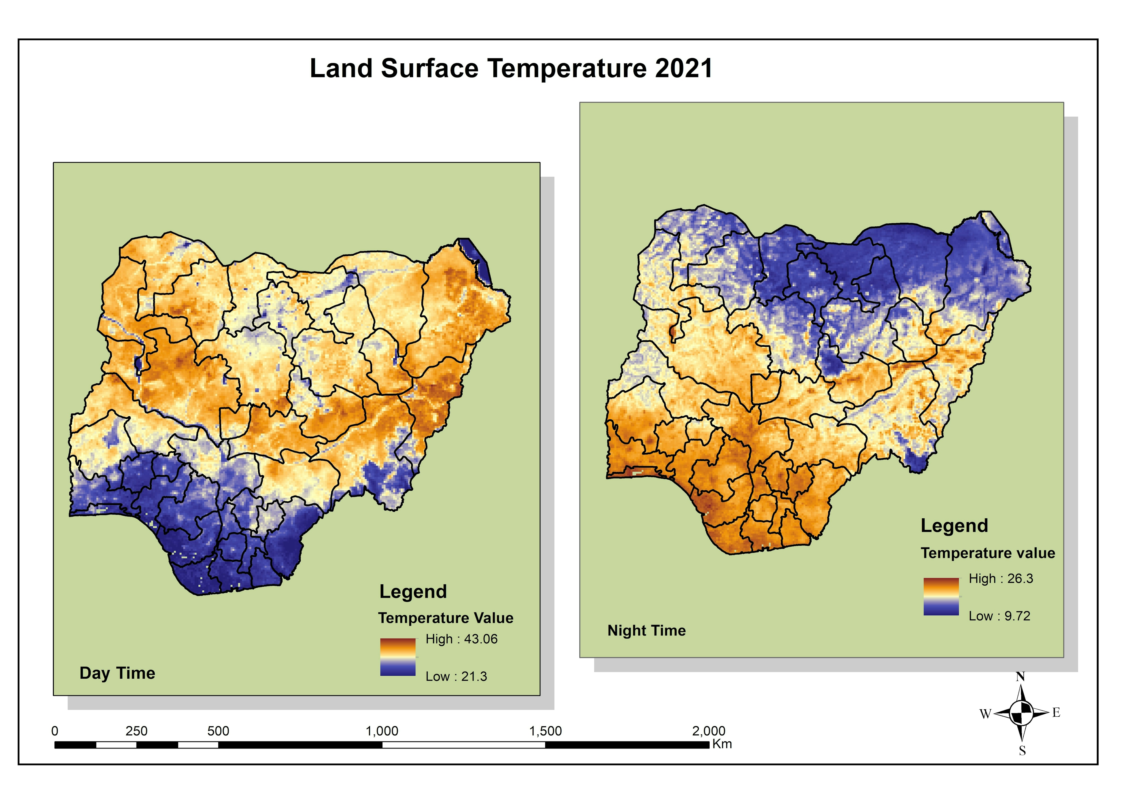 Land Surface Temperature variation