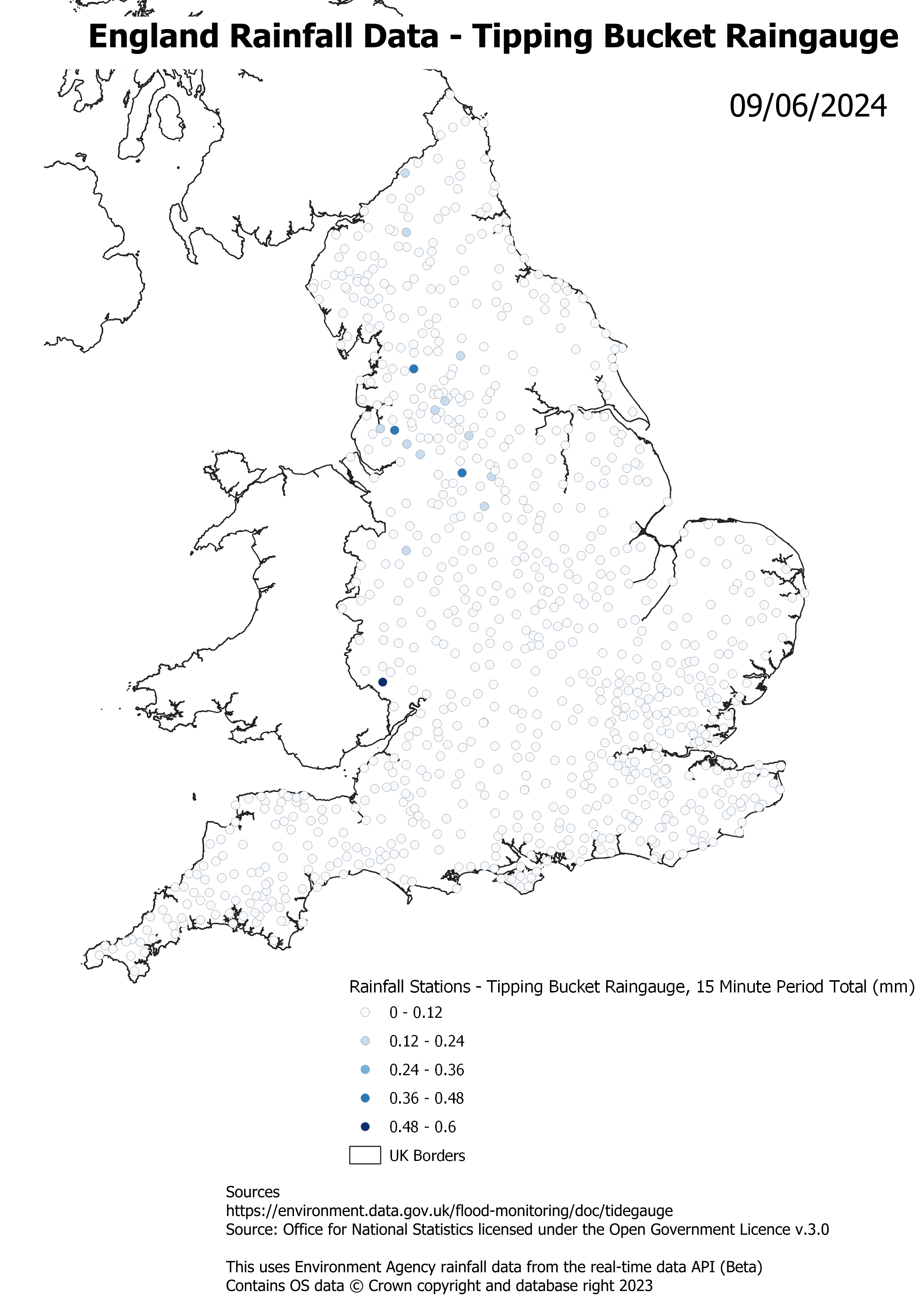 England Rainfall Data - Maps From API