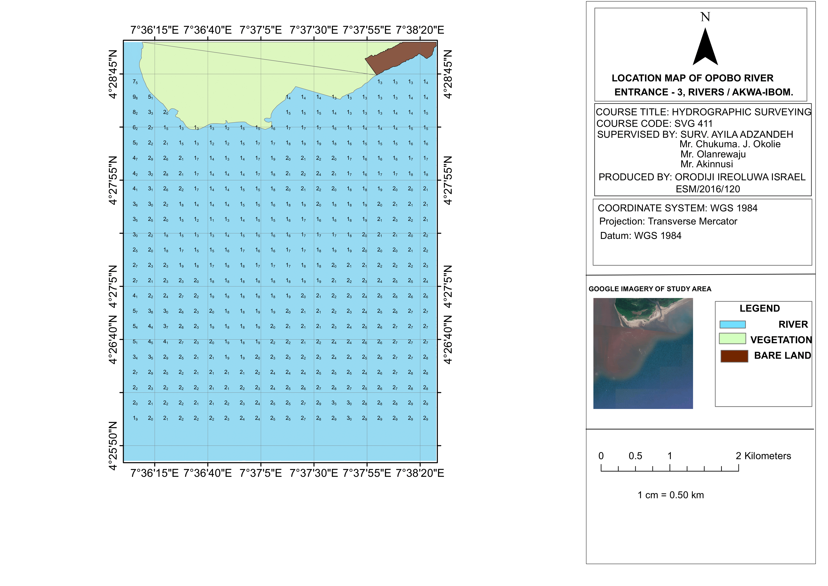 PRODUCTION OF A BATHYMETRIC CHART