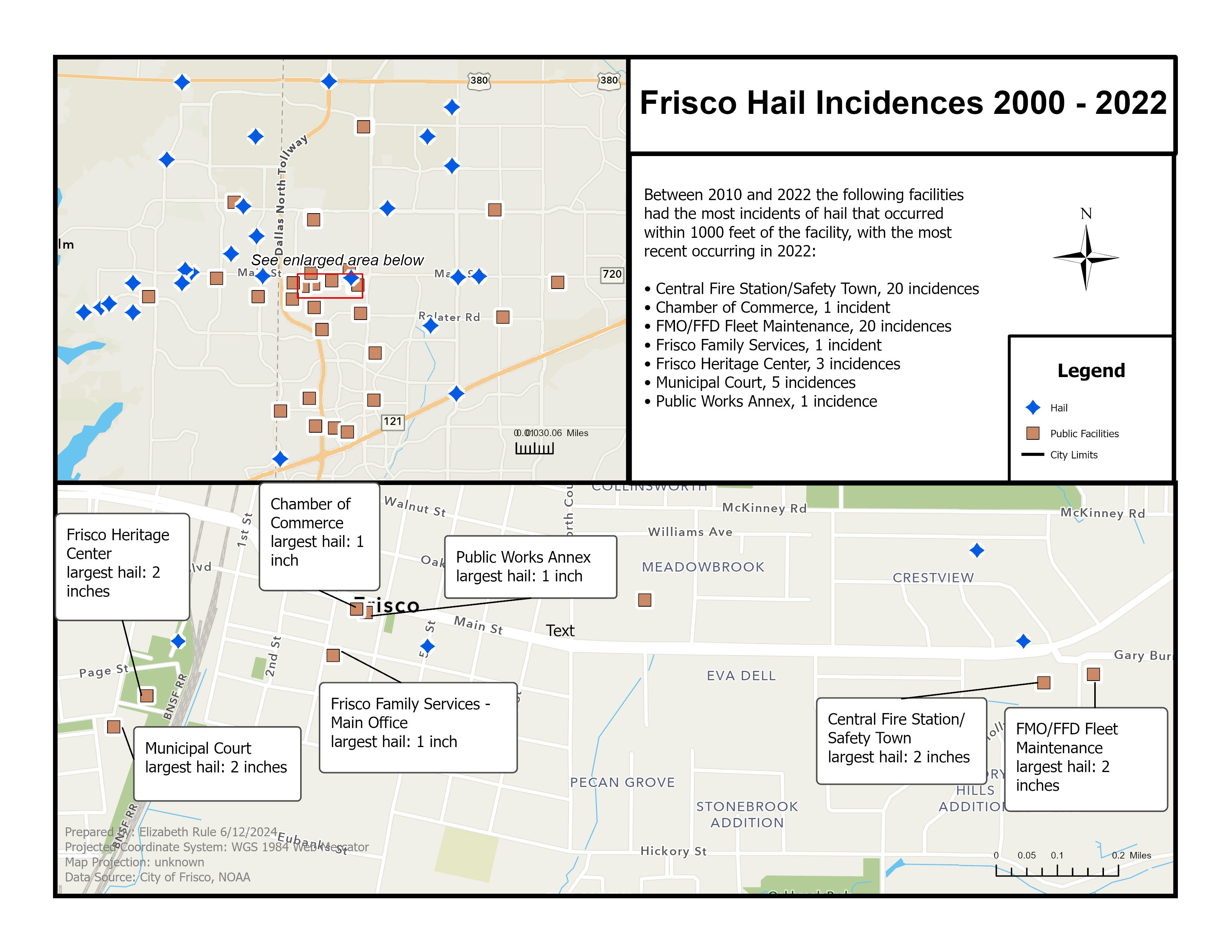 Incidence of Hail in Frisco, Texas