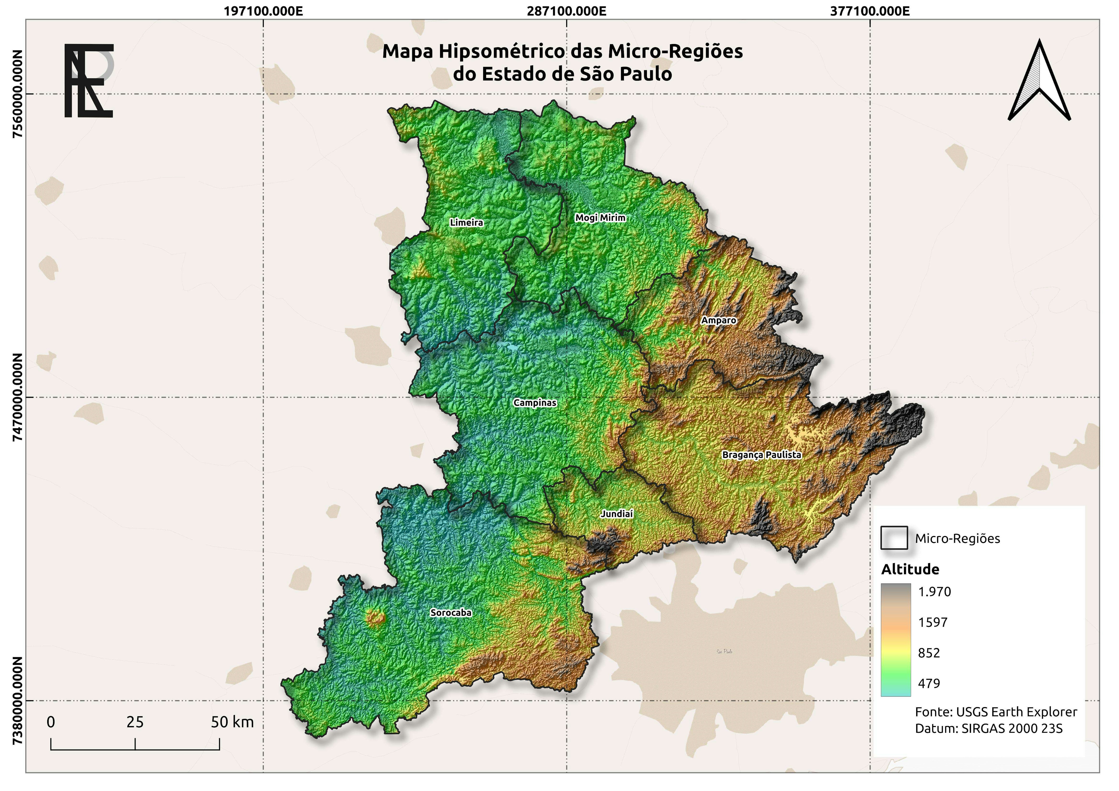 Mapa - Hipsométrico das Micro-Regiões