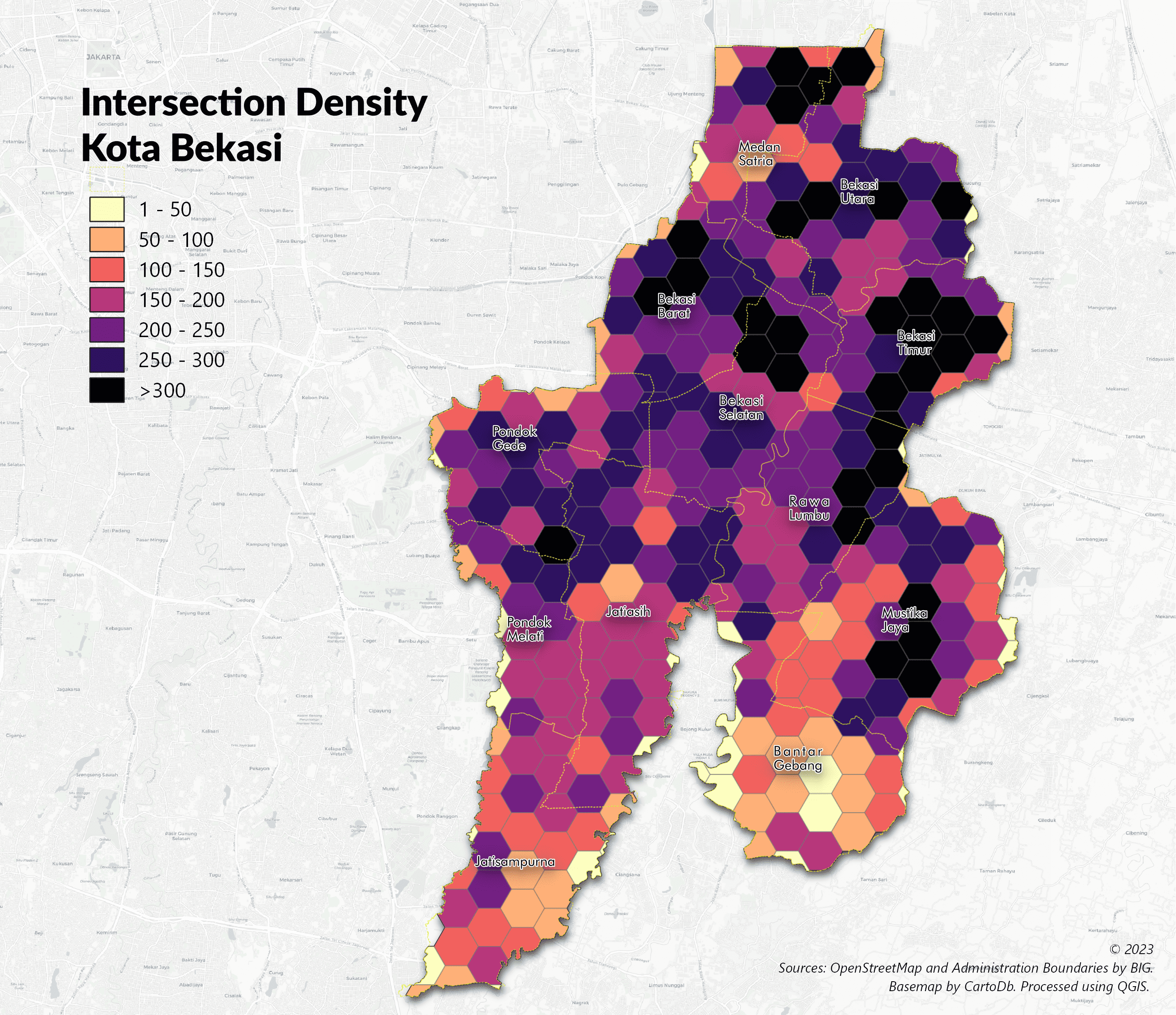 Intersection Density in Kota Bekasi