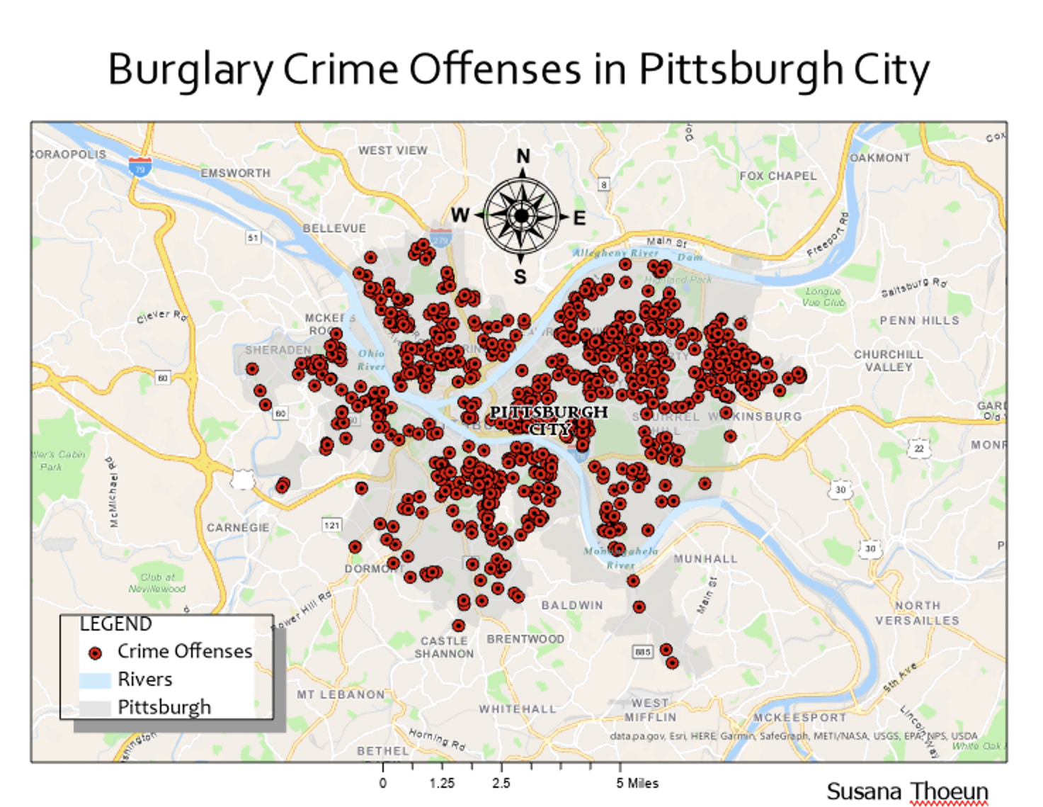 Burglary Crime Offenses in PittsburgCity