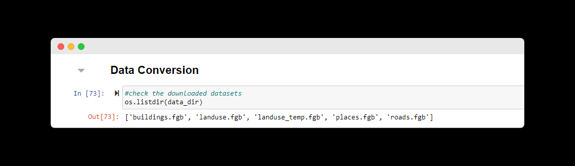 Checking the downloaded datasets