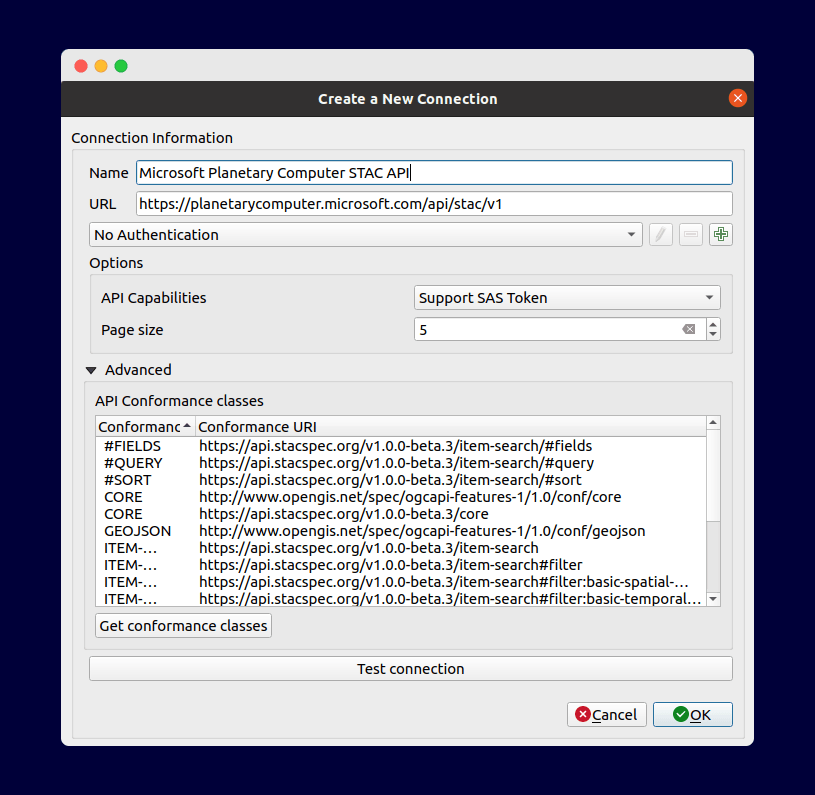 Using STAC in QGIS. Source: Kartoza