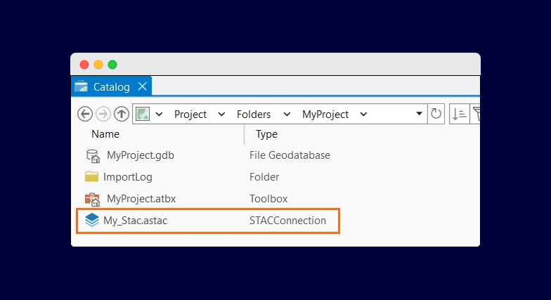 Using STAC in ArcGIS pro. Source: Esri