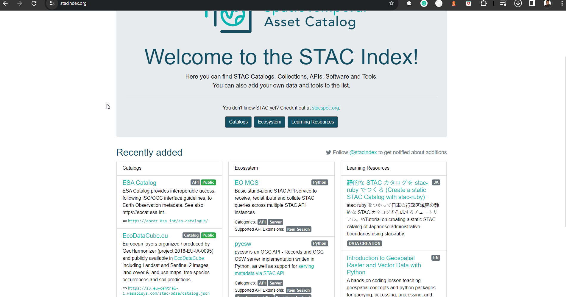 The STAC Index