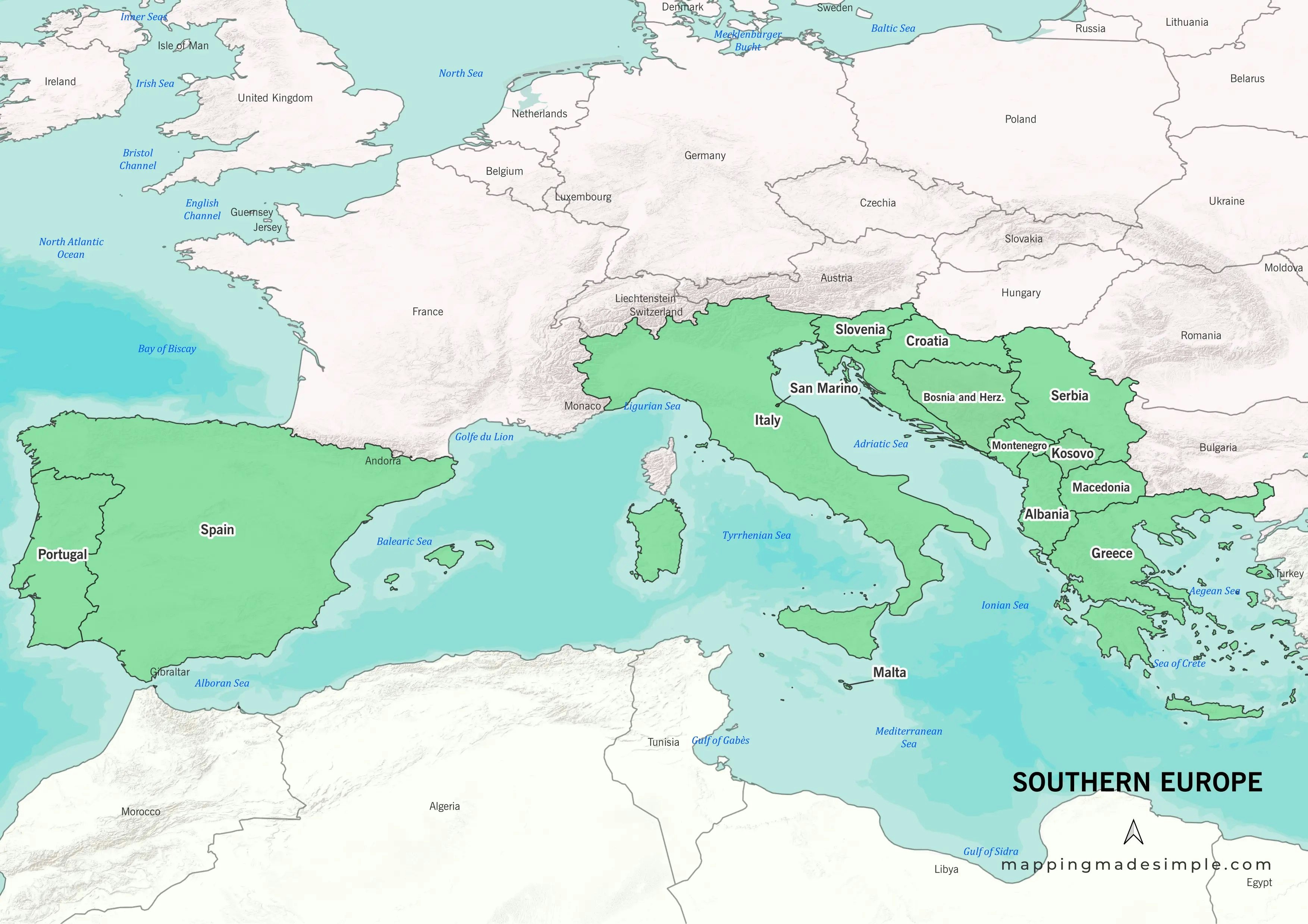 QGIS Map (Southern Europe)