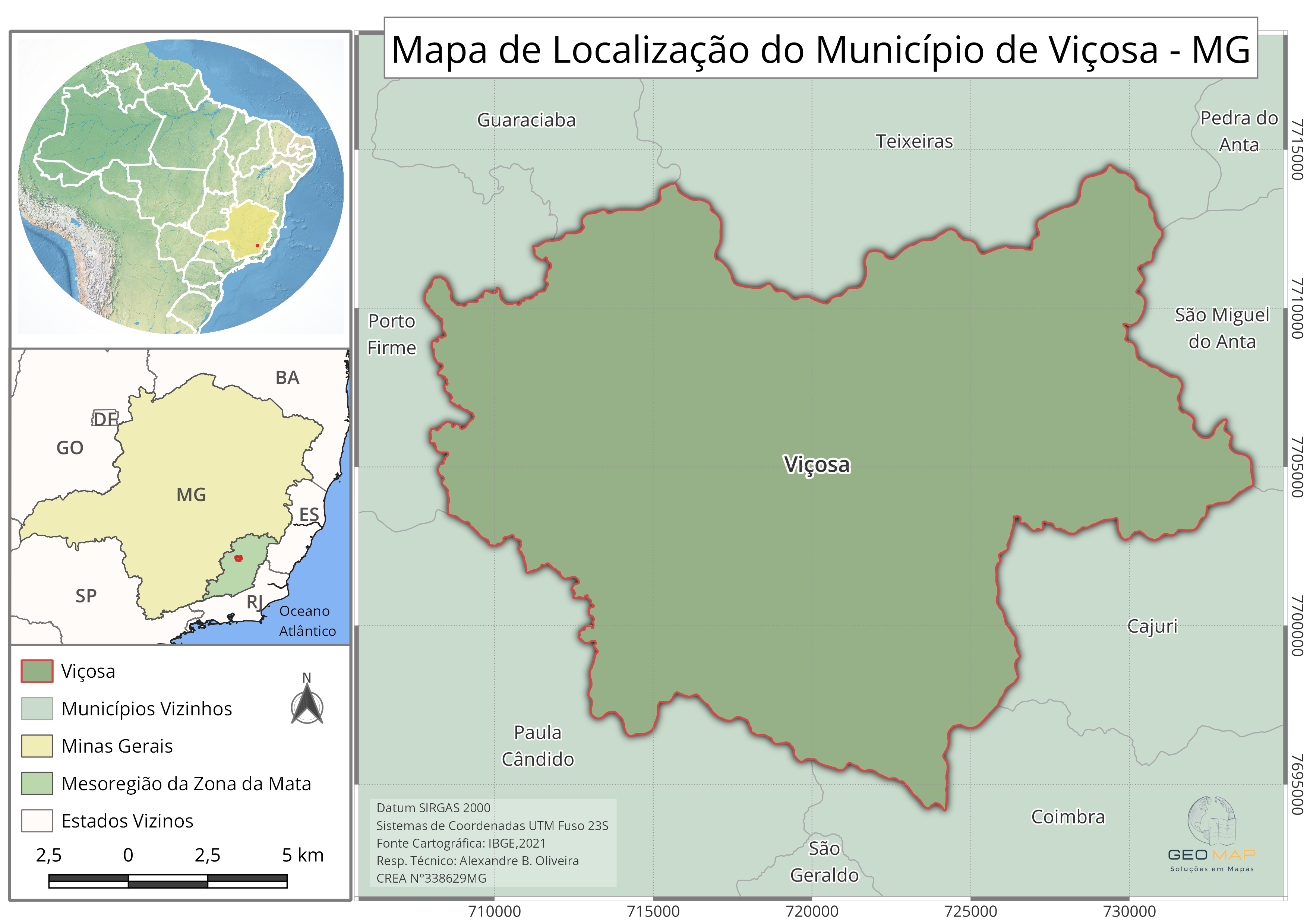 Mapa de Localização Viçosa - MG