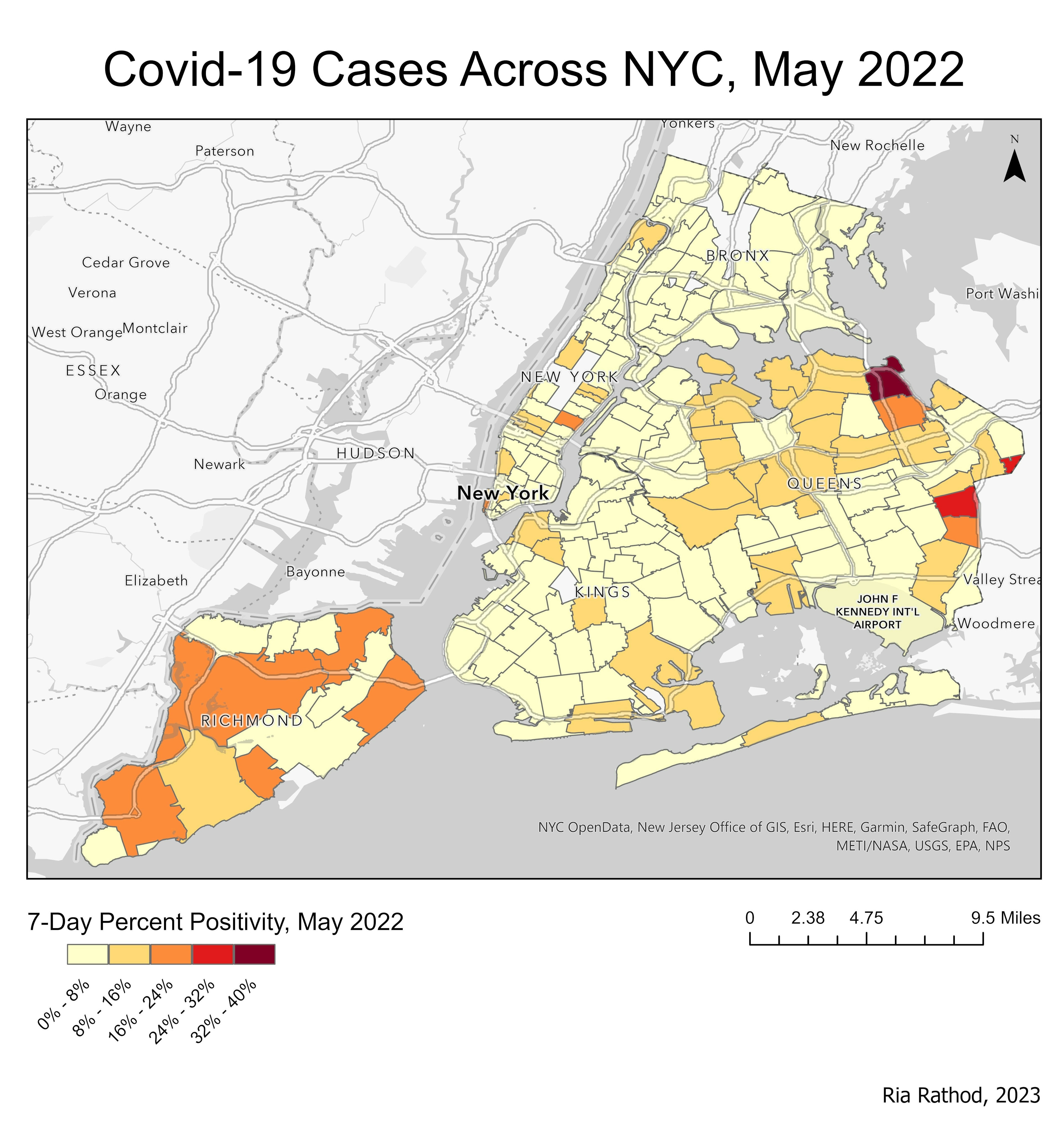 COVID-19 Cases Across NYC, May 2022
