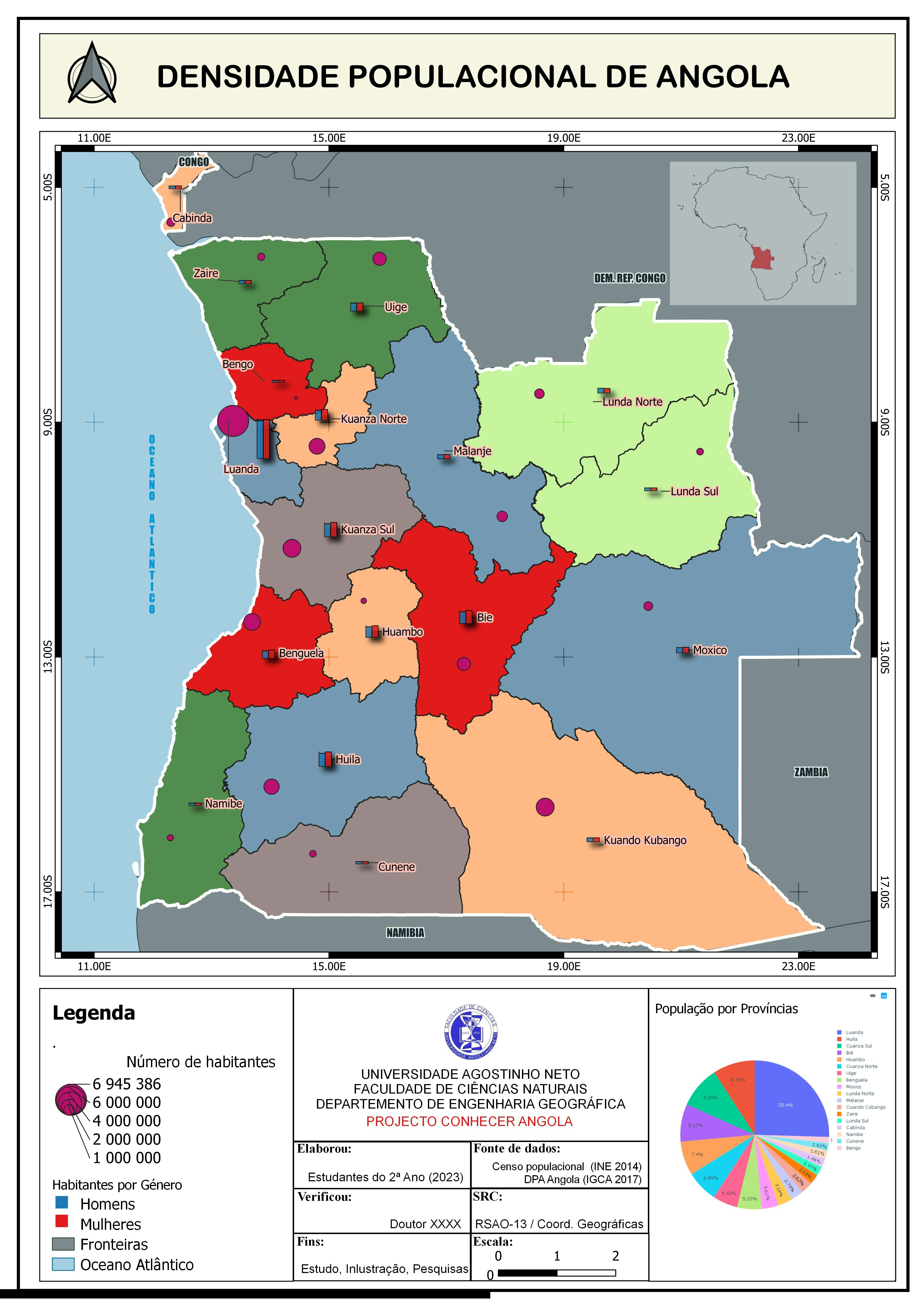 Mapa Demográfico de Angola