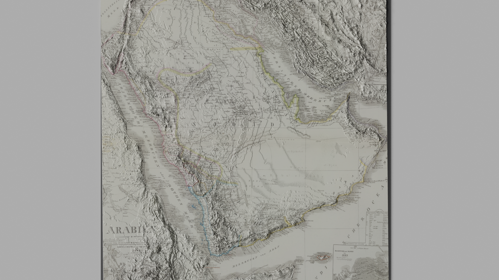 Arabian Peninsula: 3D Historic map  