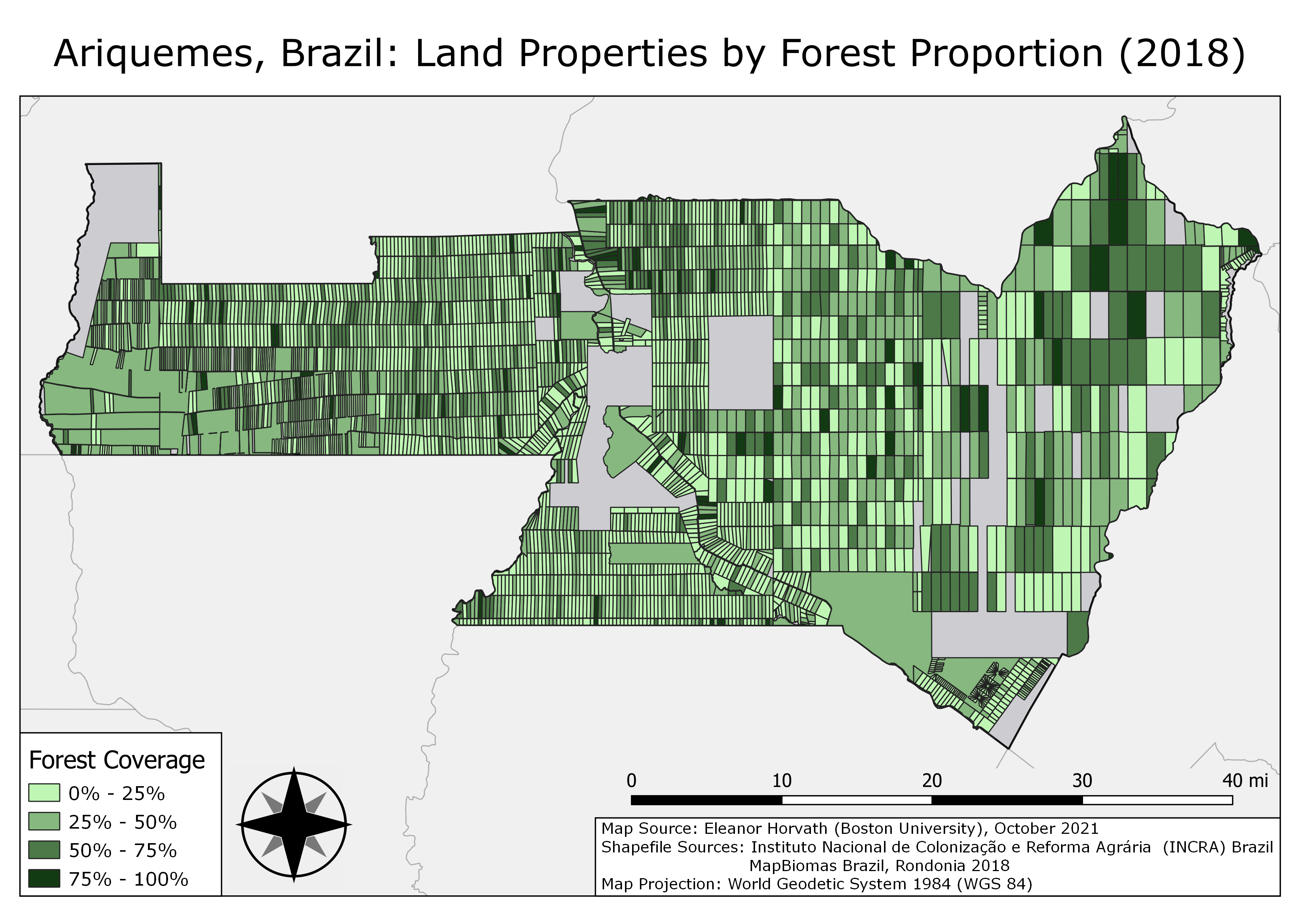 Ariquemes, Brazil: Forest Proportion