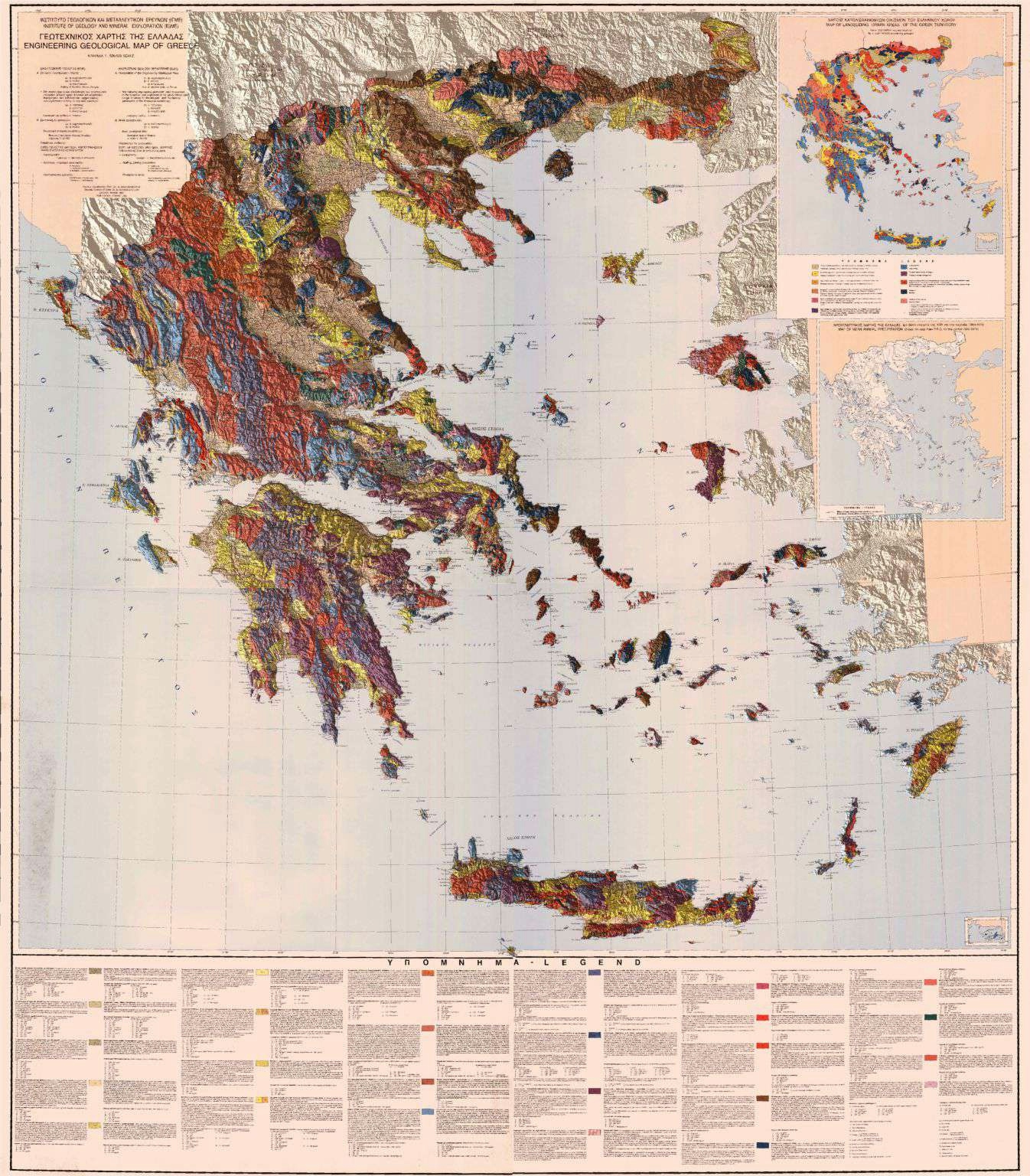 Geotechnical Map of Greece on SRTM DEM
