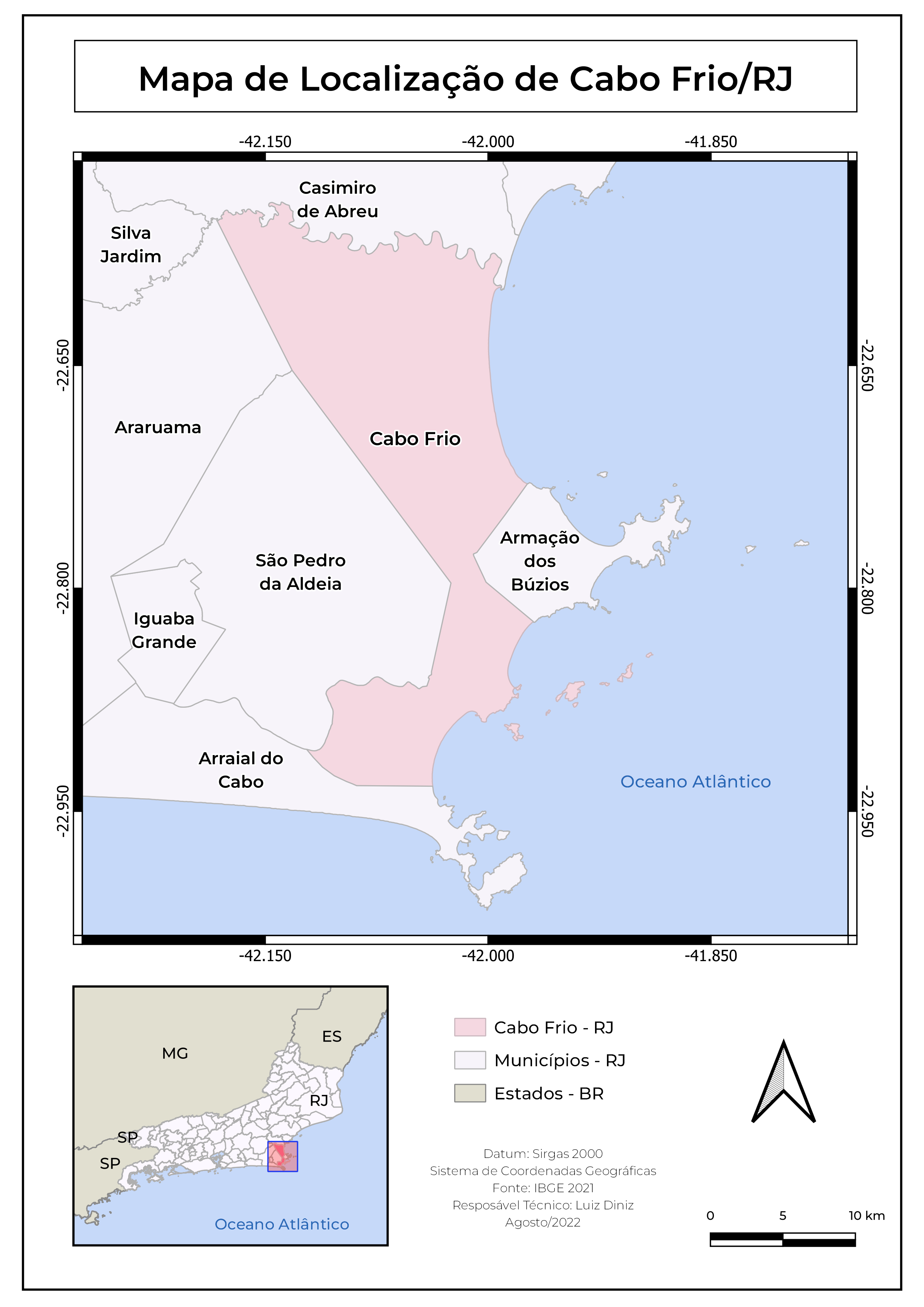 Mapa de Localização - Cabo Frio/RJ
