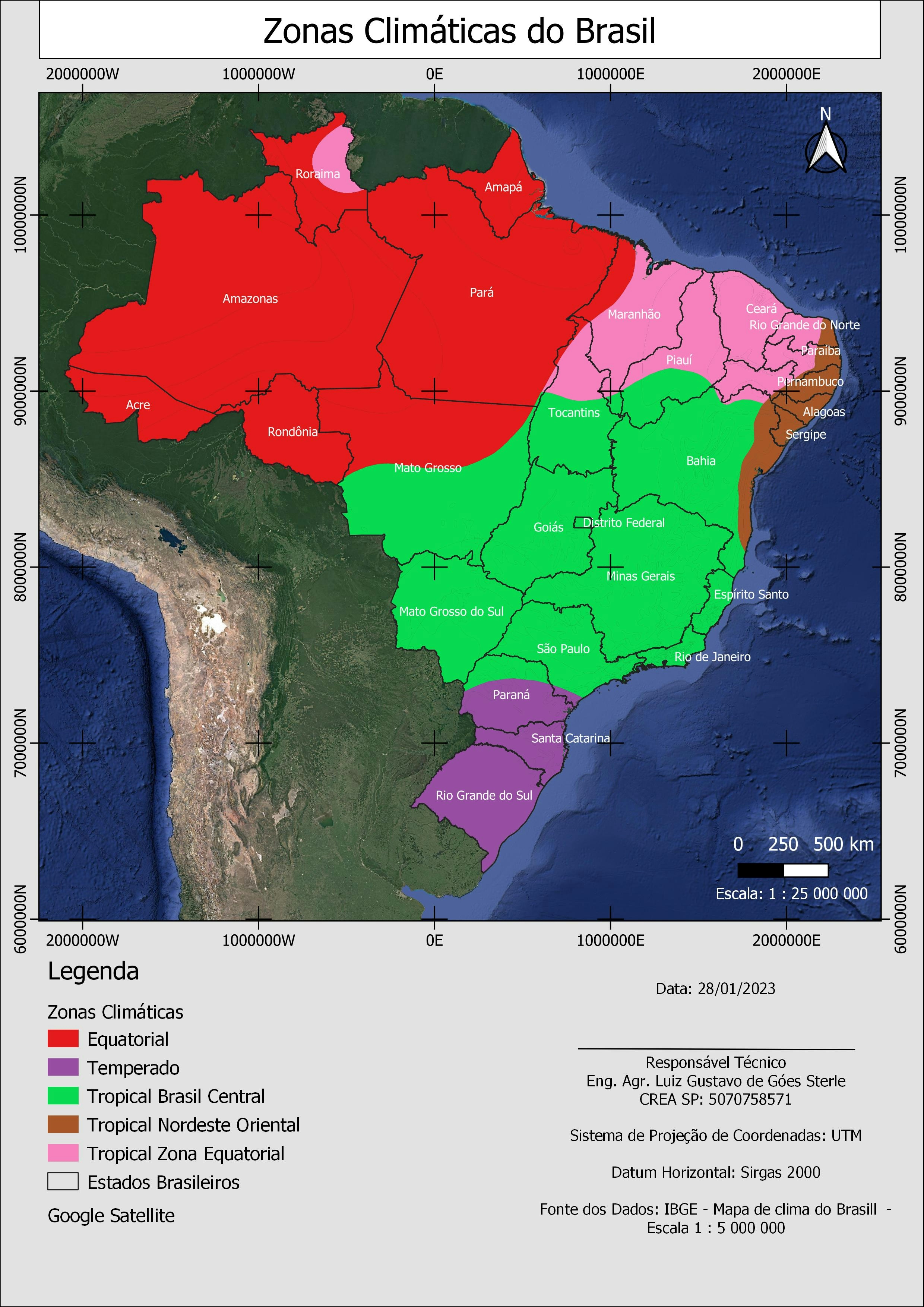 Mapa de Zonas Climáticas do Brasil