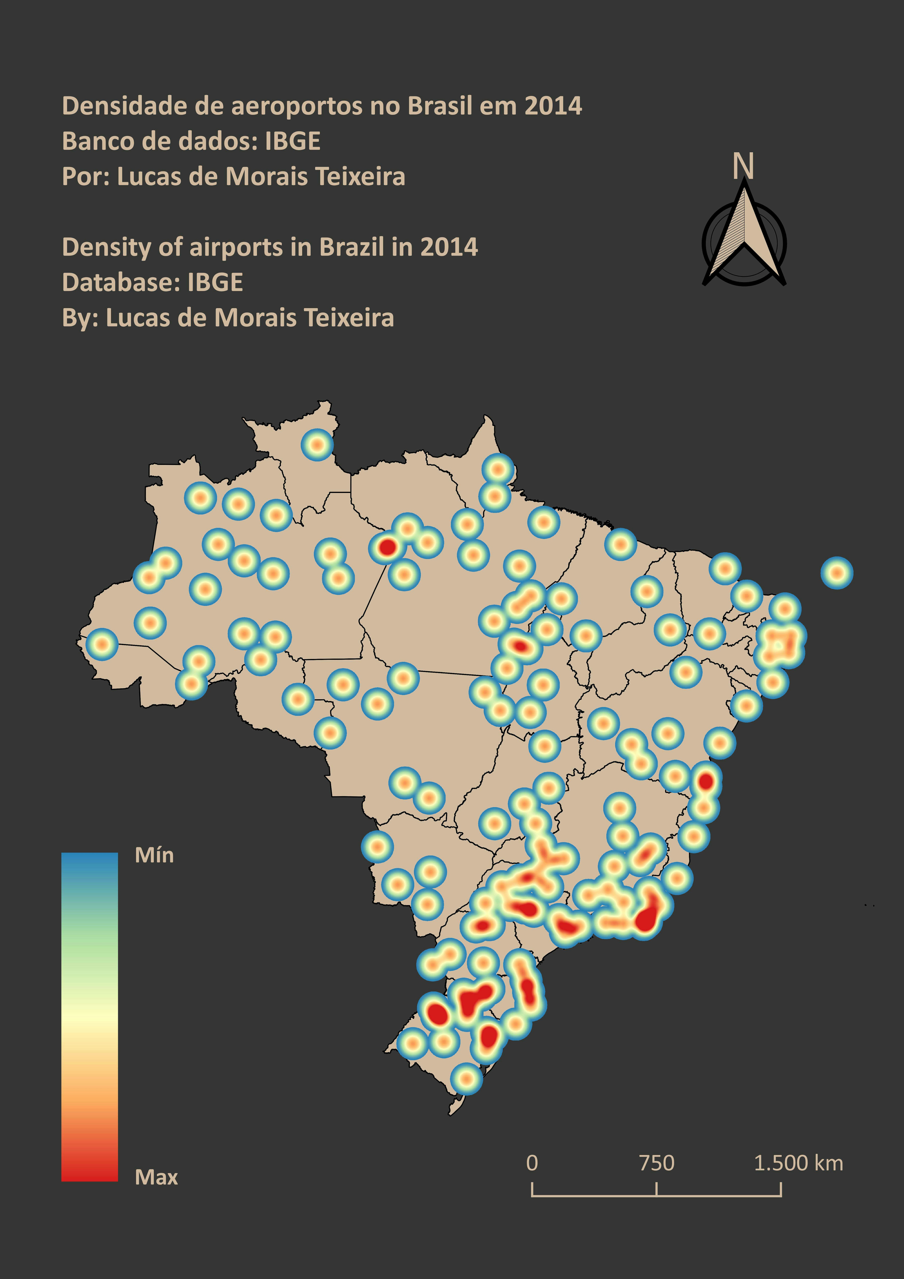 Densidade dos aeroportos no Brasil