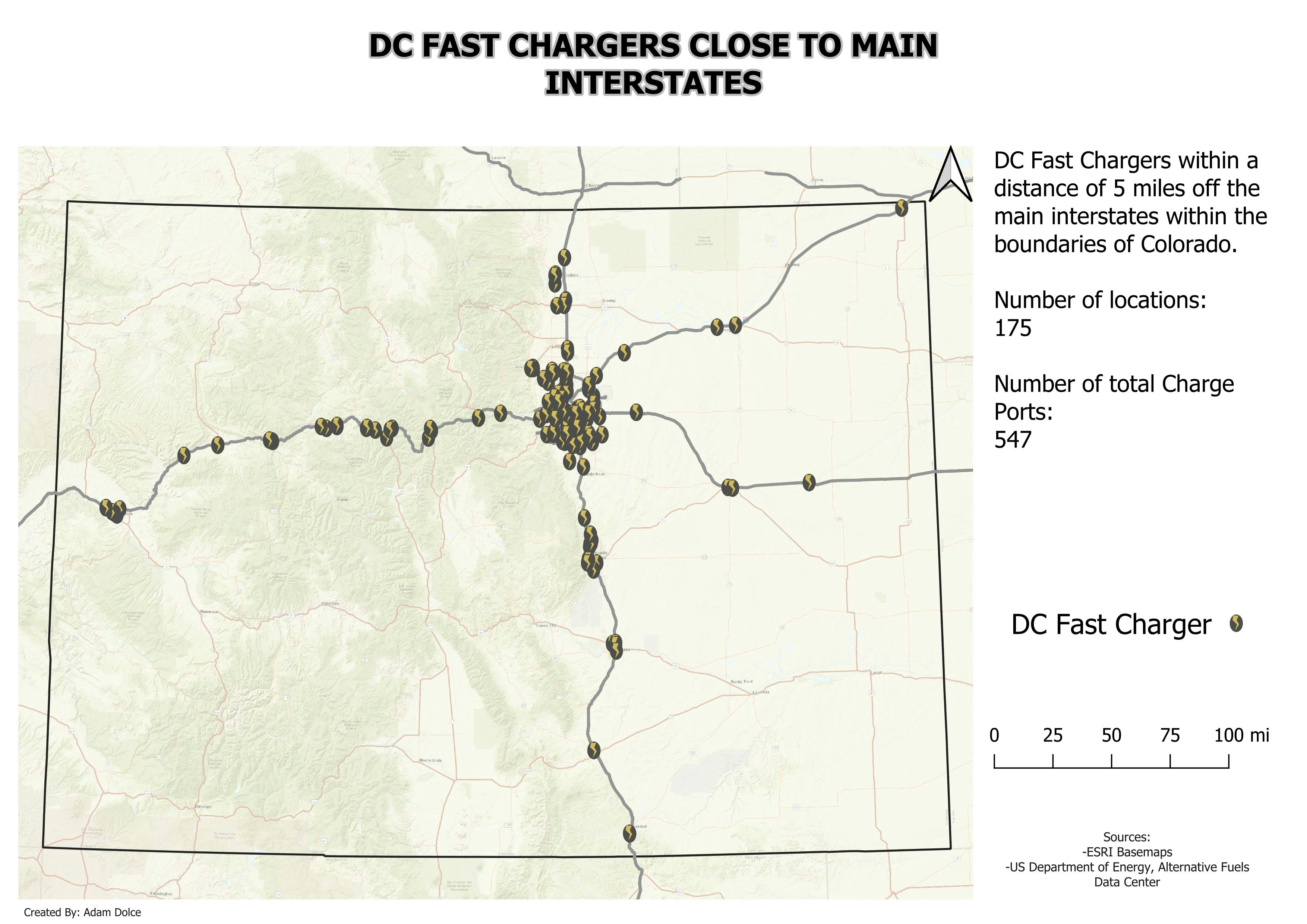DC Fast Chargers Near Interstate
