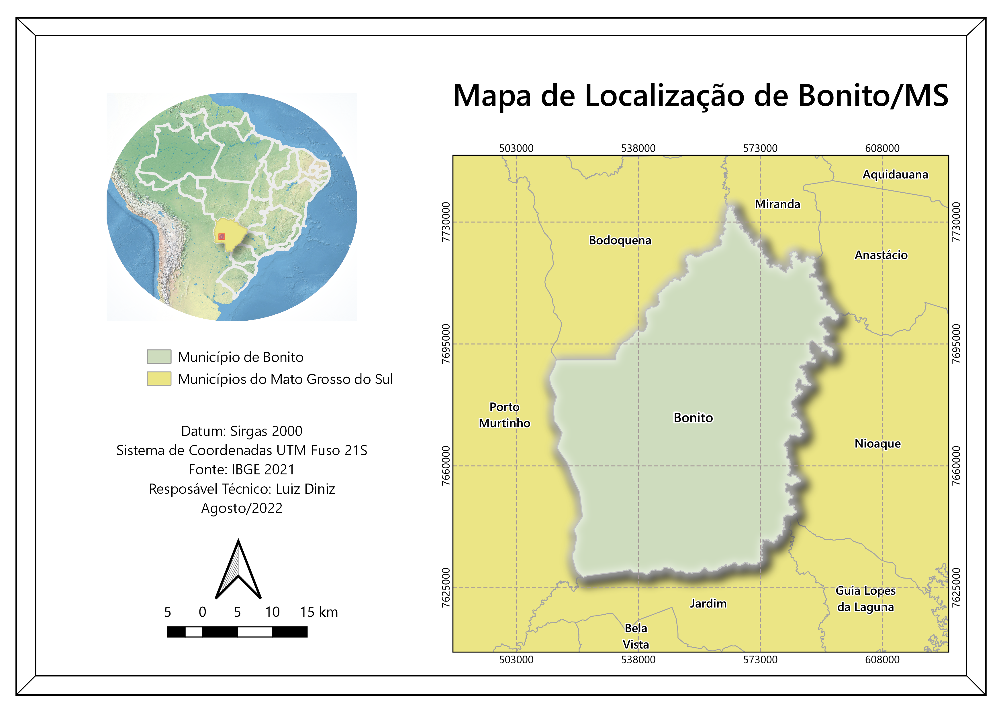 Mapa de Localização - Bonito/MS