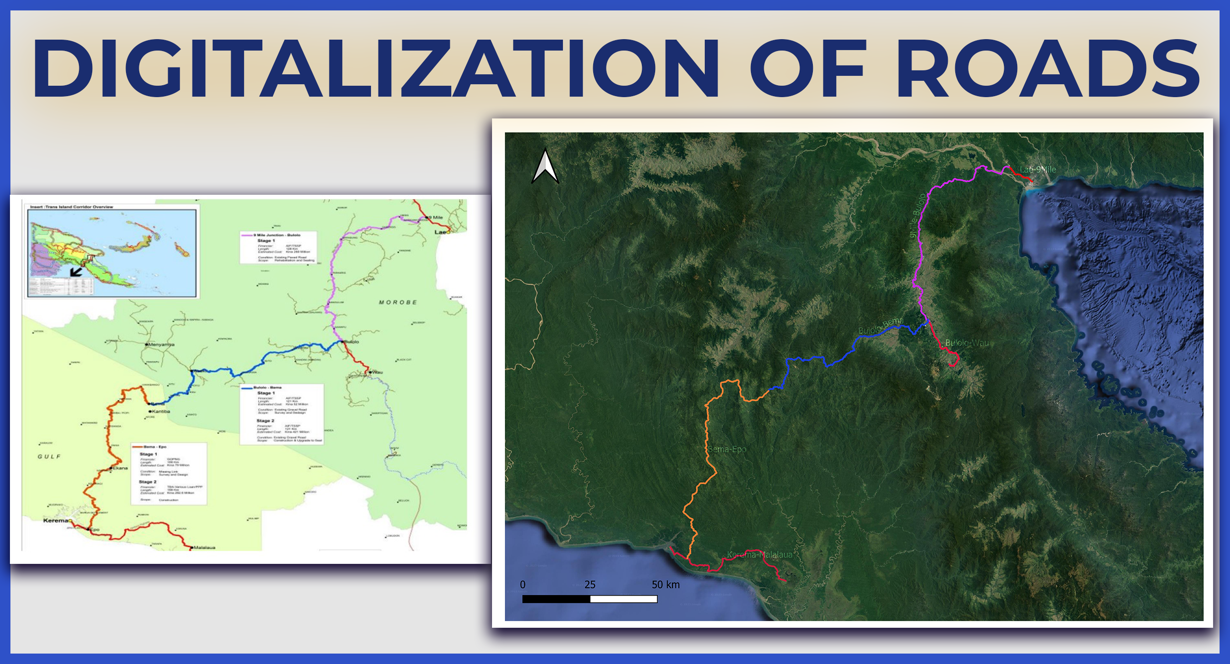 Digitalization of roads - New Guinea