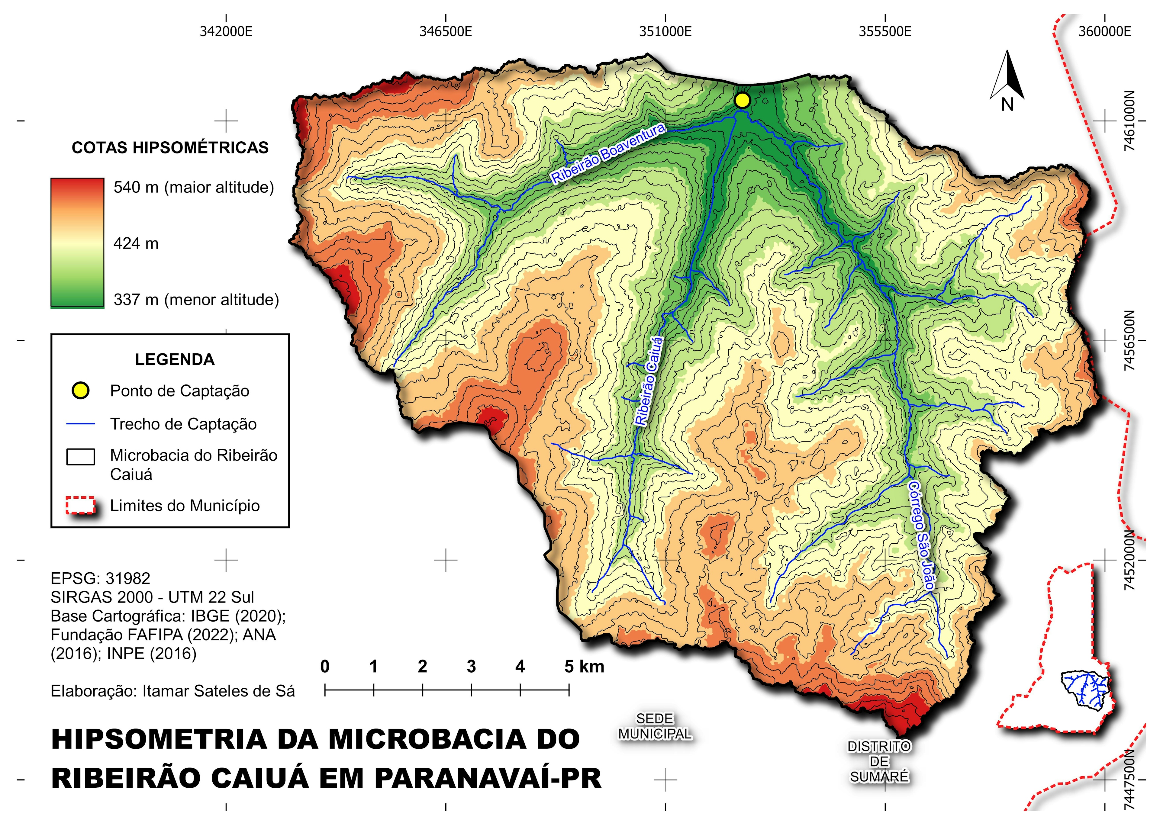 HIPSOMETRIA MICROBACIA DO RIBEIRÃO CAIUÁ