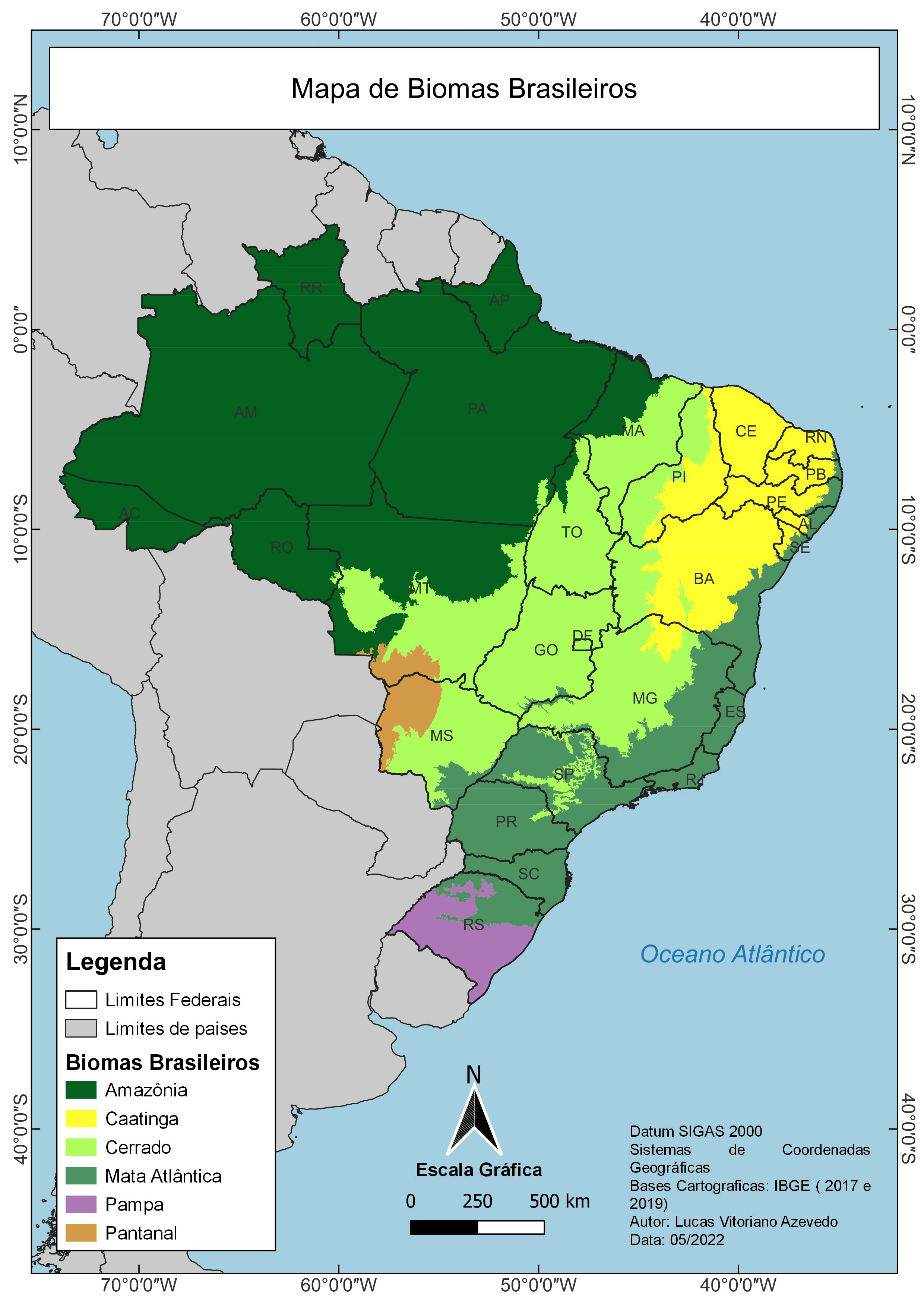 Mapa de Biomas Brasileiro 