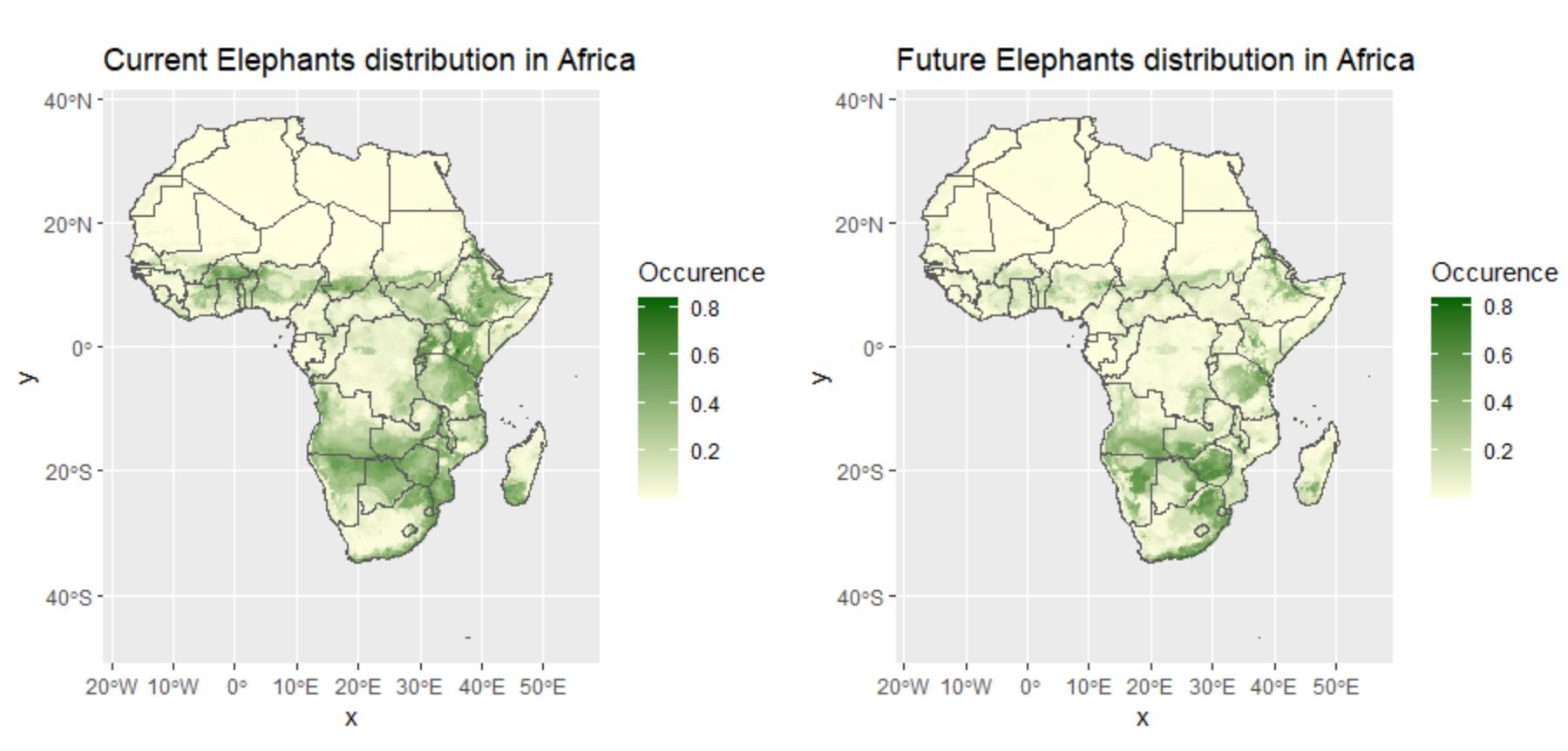 African Elephants Potential Habitat Area