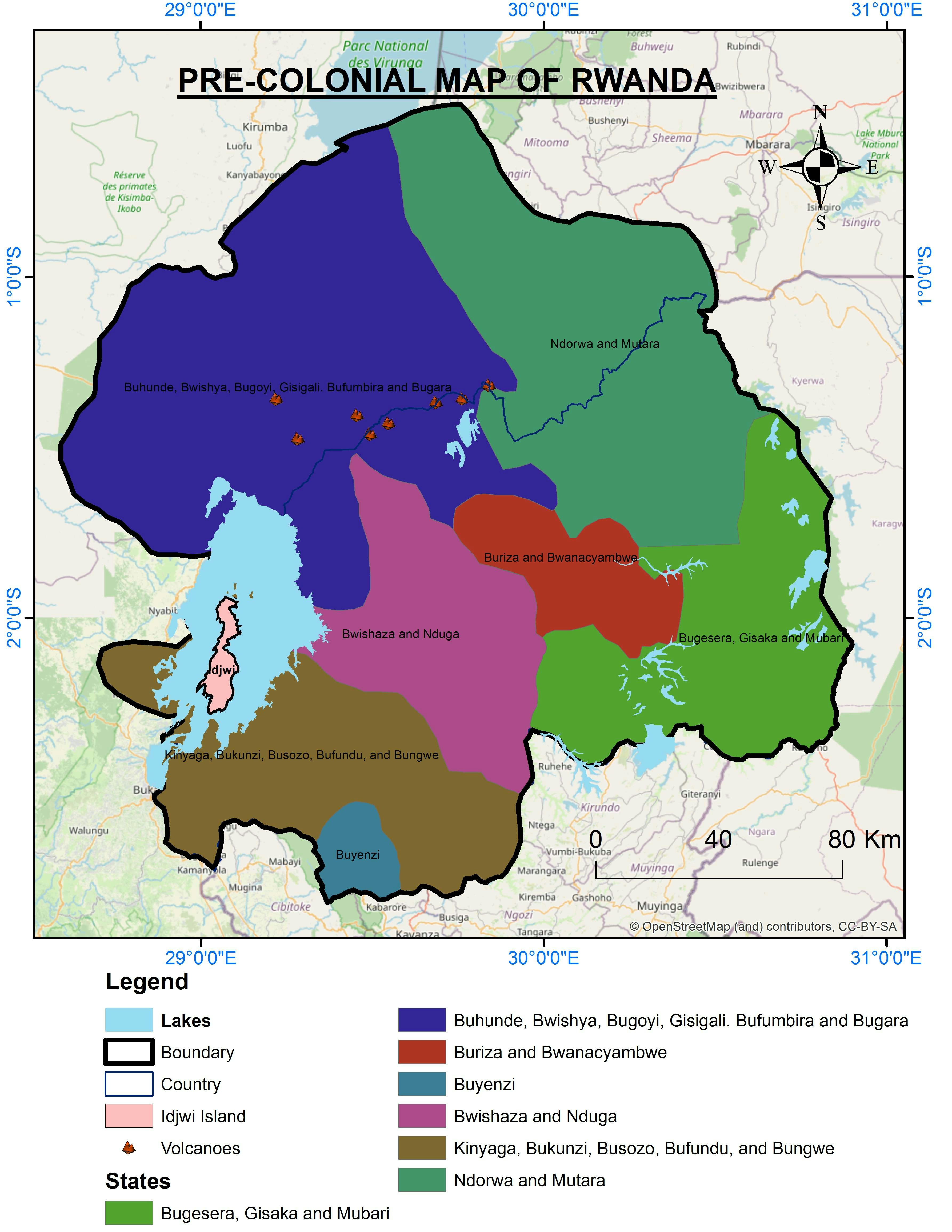 PRE-COLONIAL BOUNDARY MAP OF RWANDA