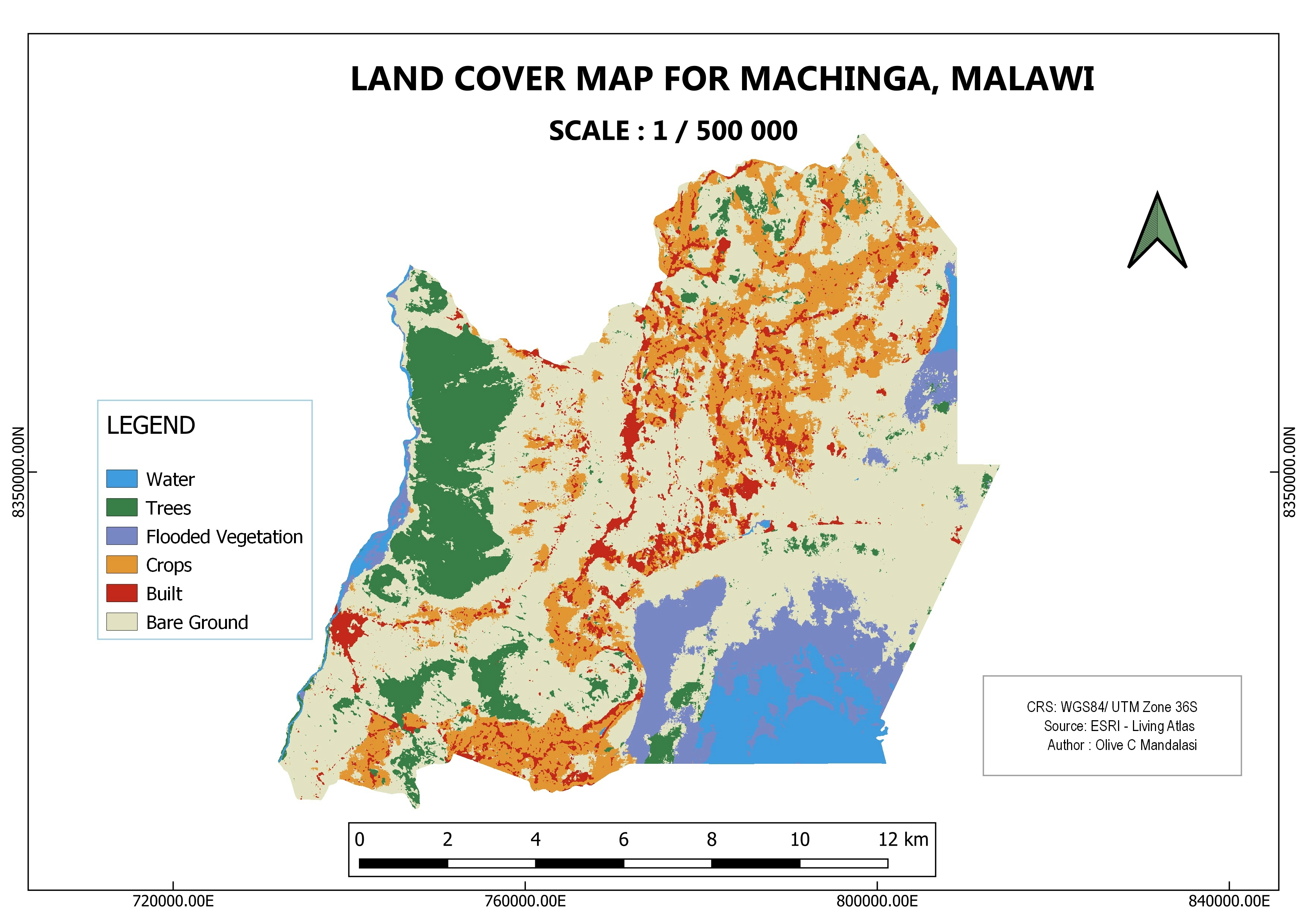 Land Cover Map for Machinga, Malawi
