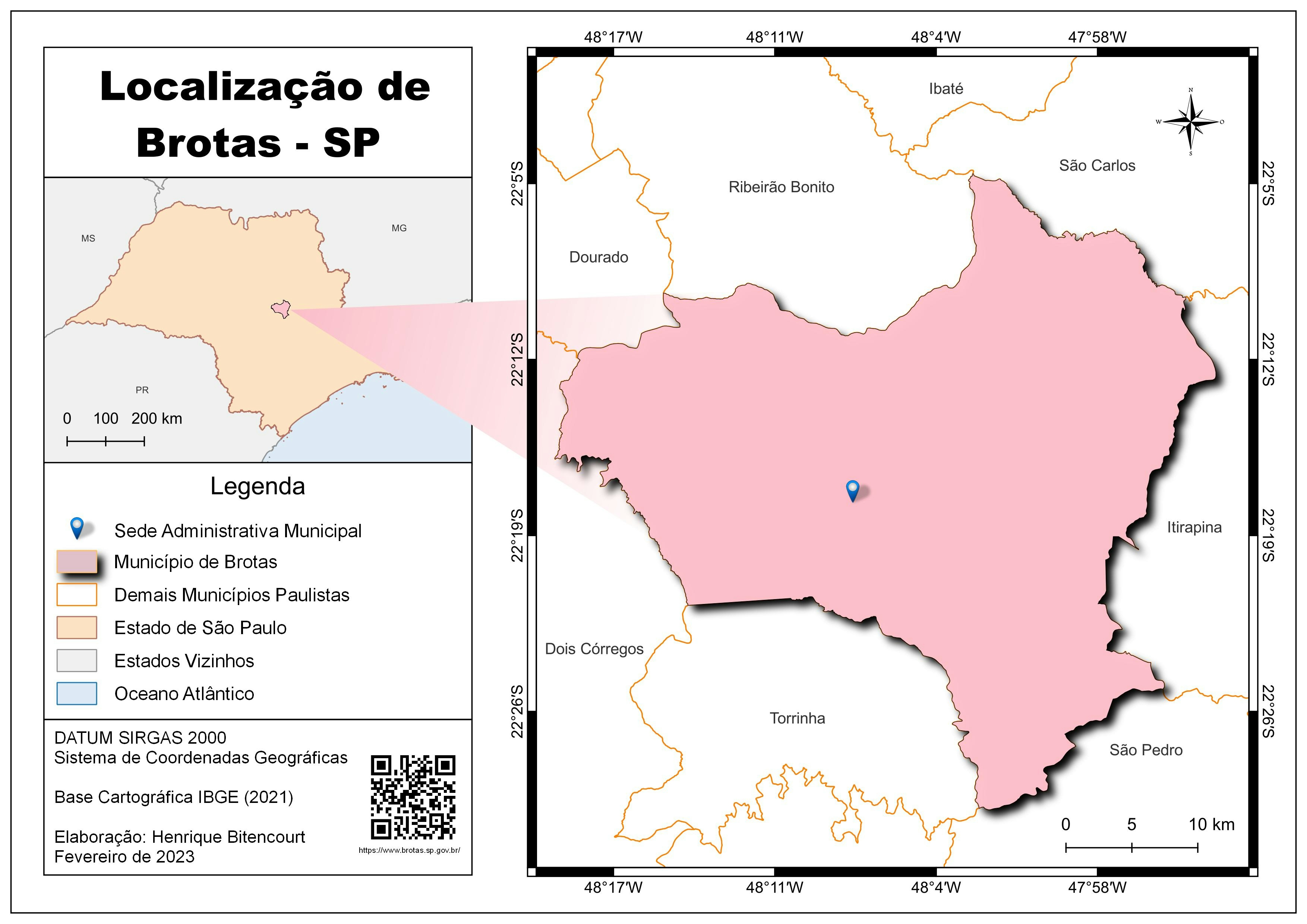 Mapa de Localização de Brotas - SP