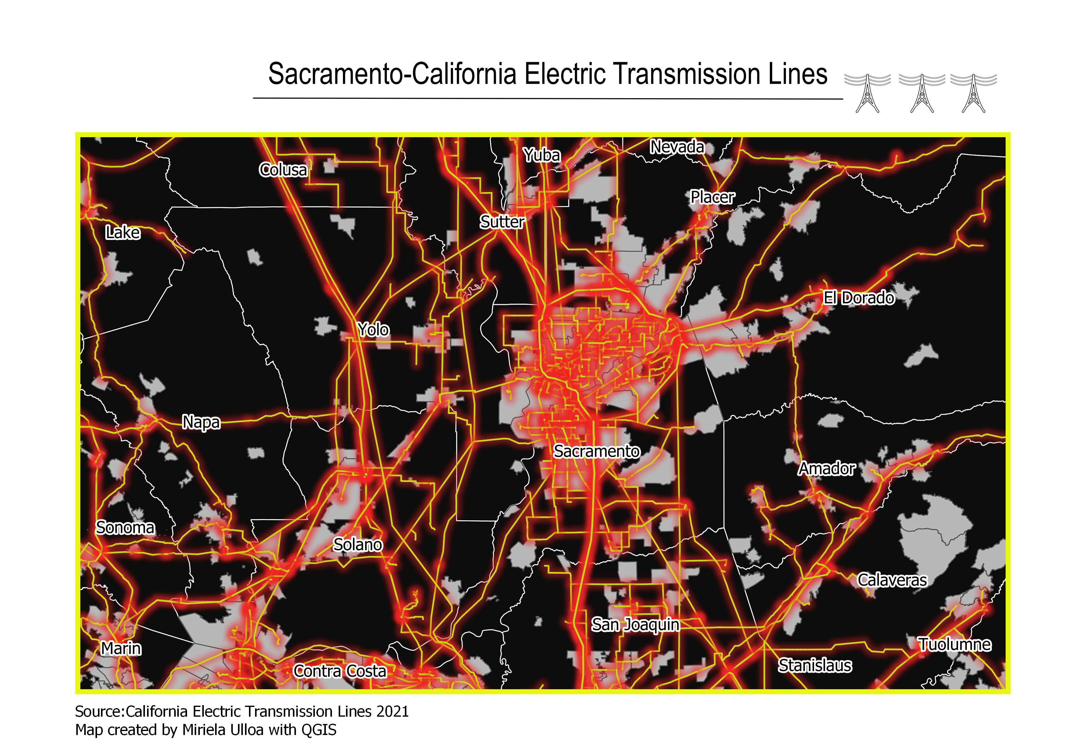 Sacramento Electric Transmission lines
