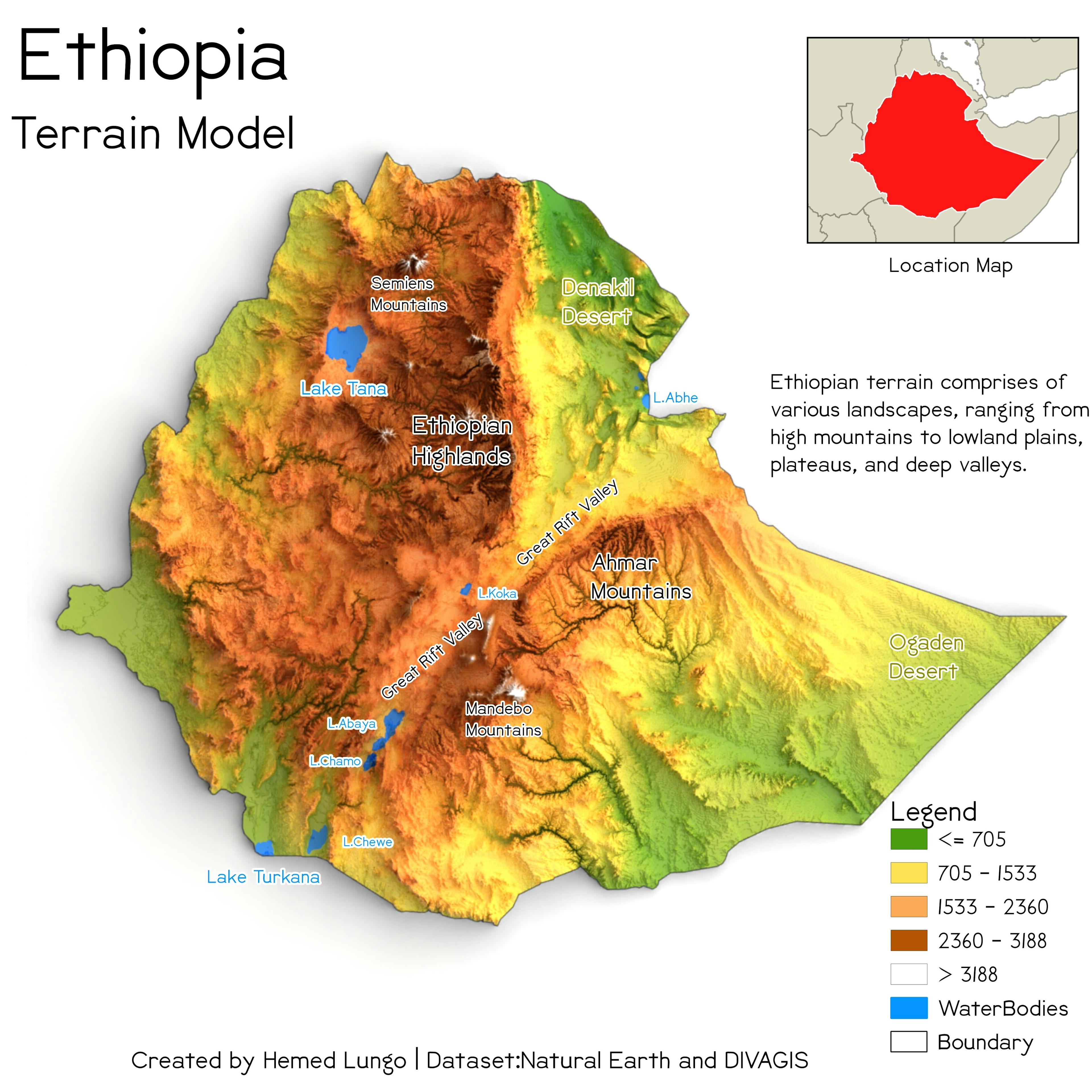 Terrain Model of Ethiopia 