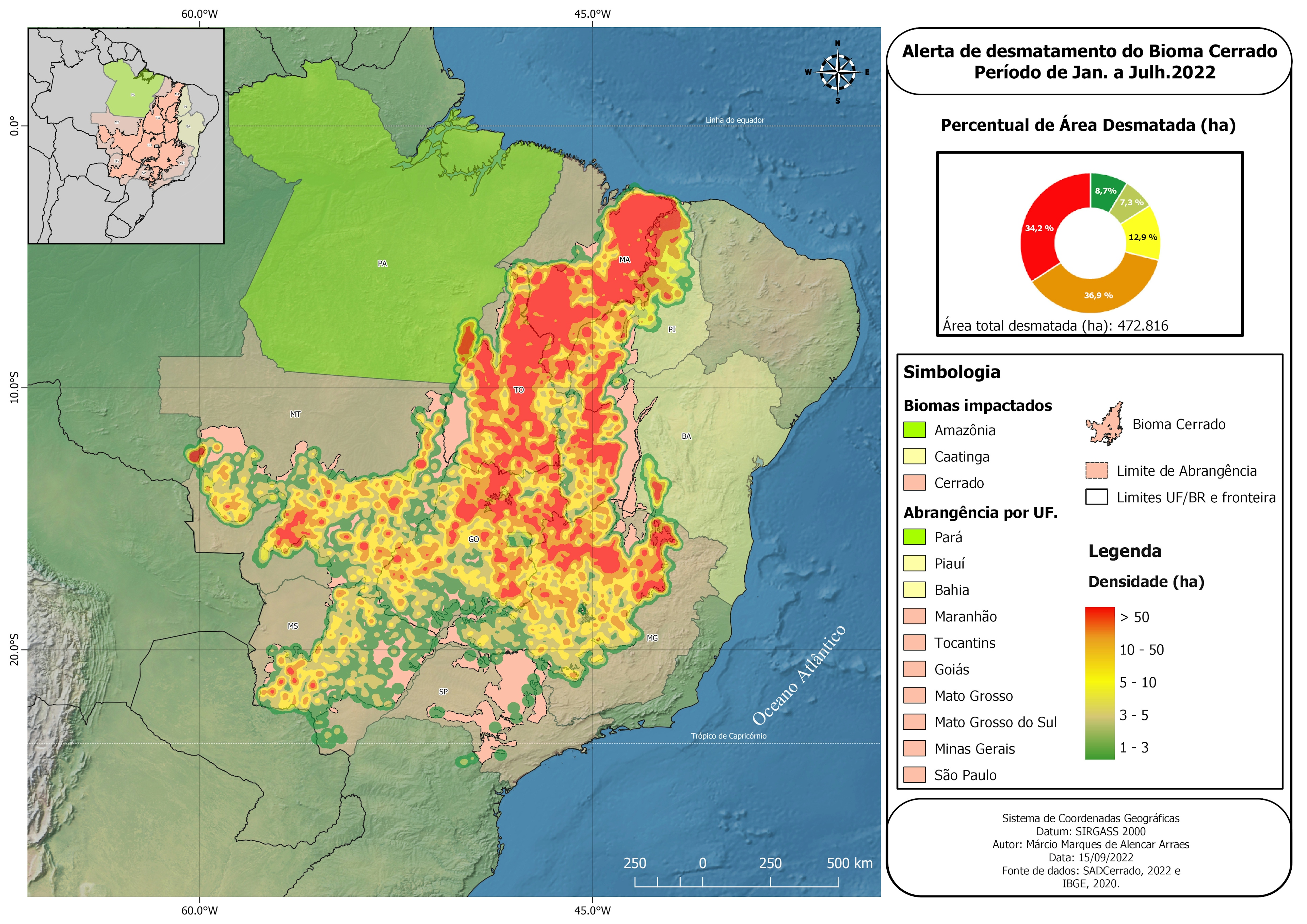 Alertas de desmatamento Brasil (Cerrado)