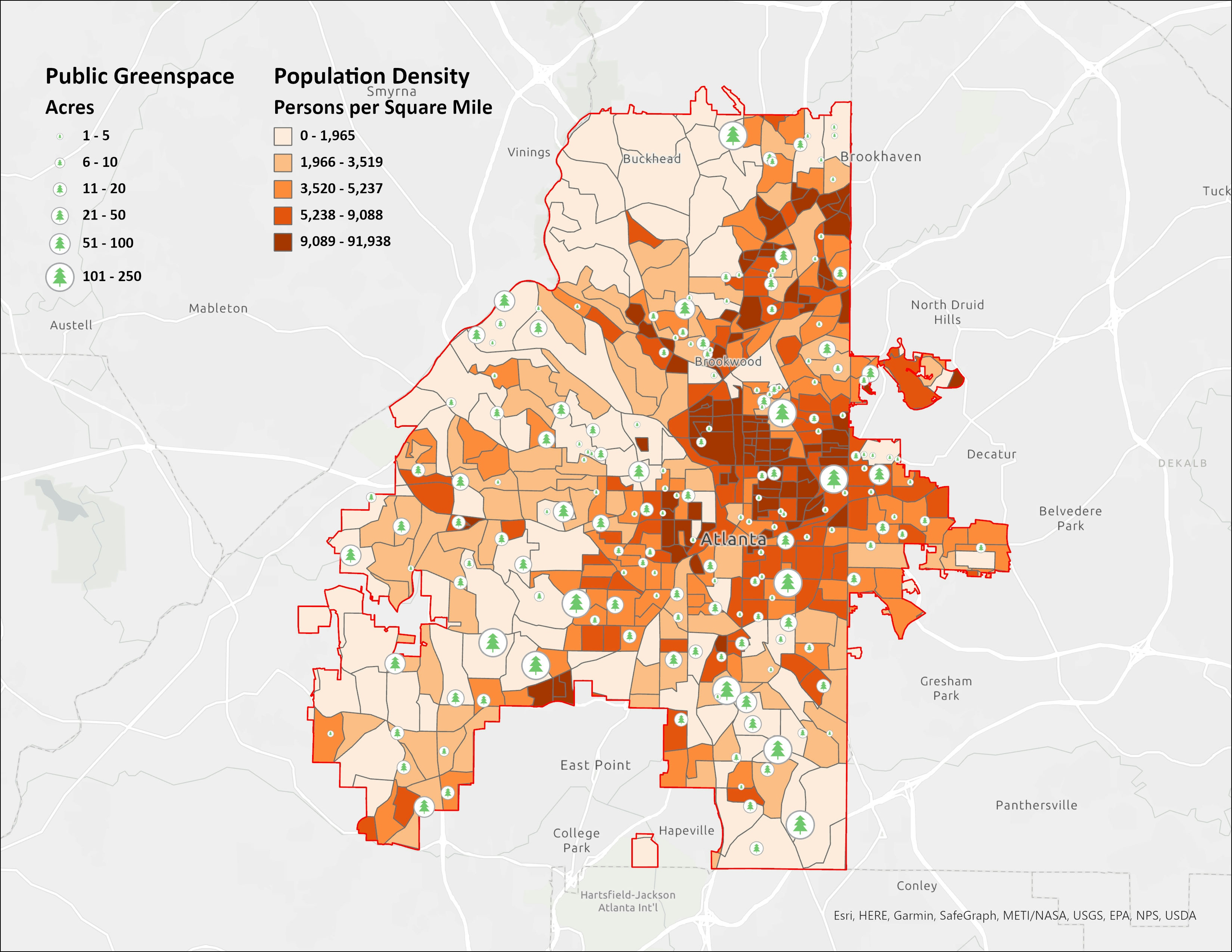 Atlanta Greenspace Spatial Distribution