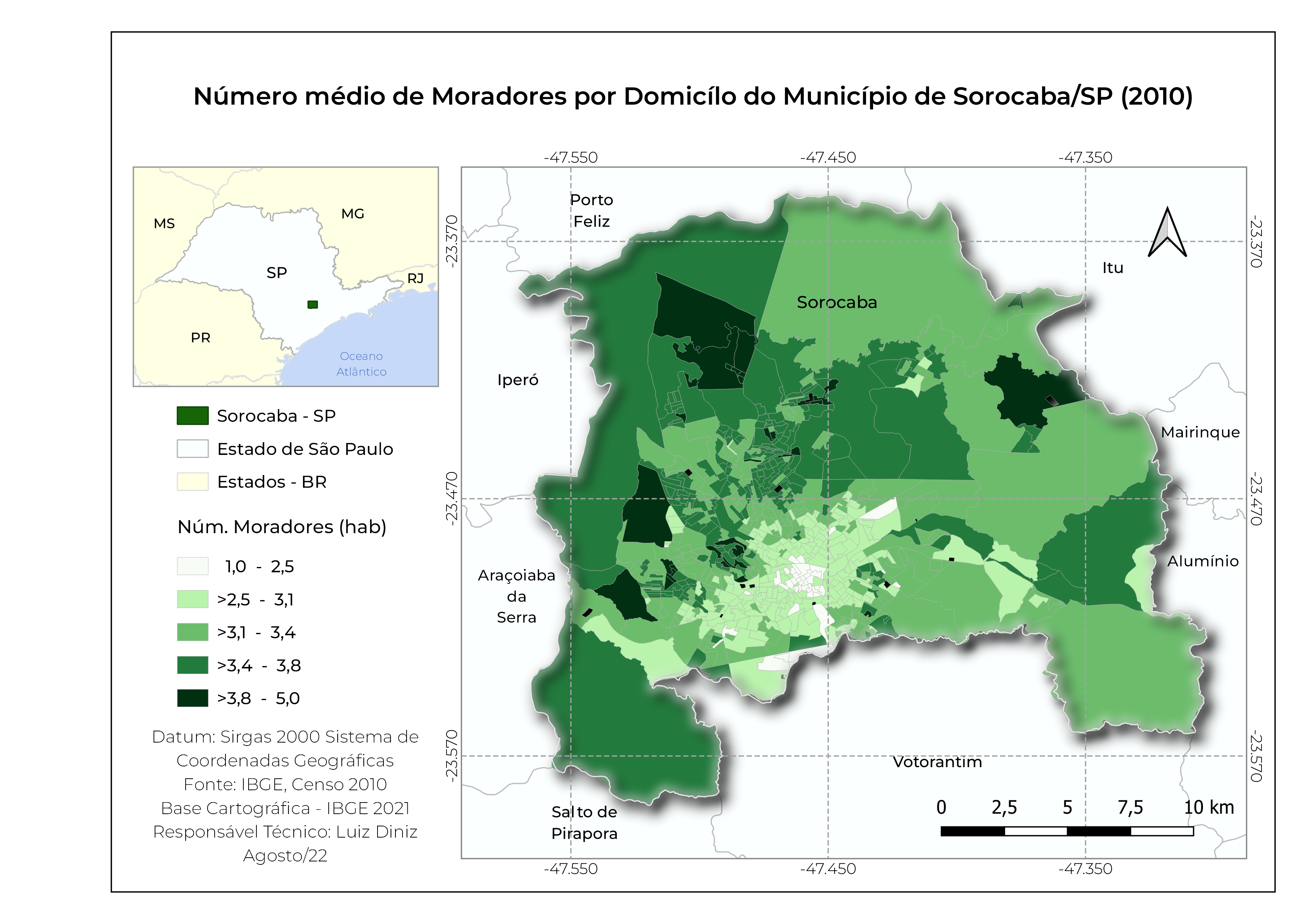 Moradores por Domicílio de Sorocaba/SP