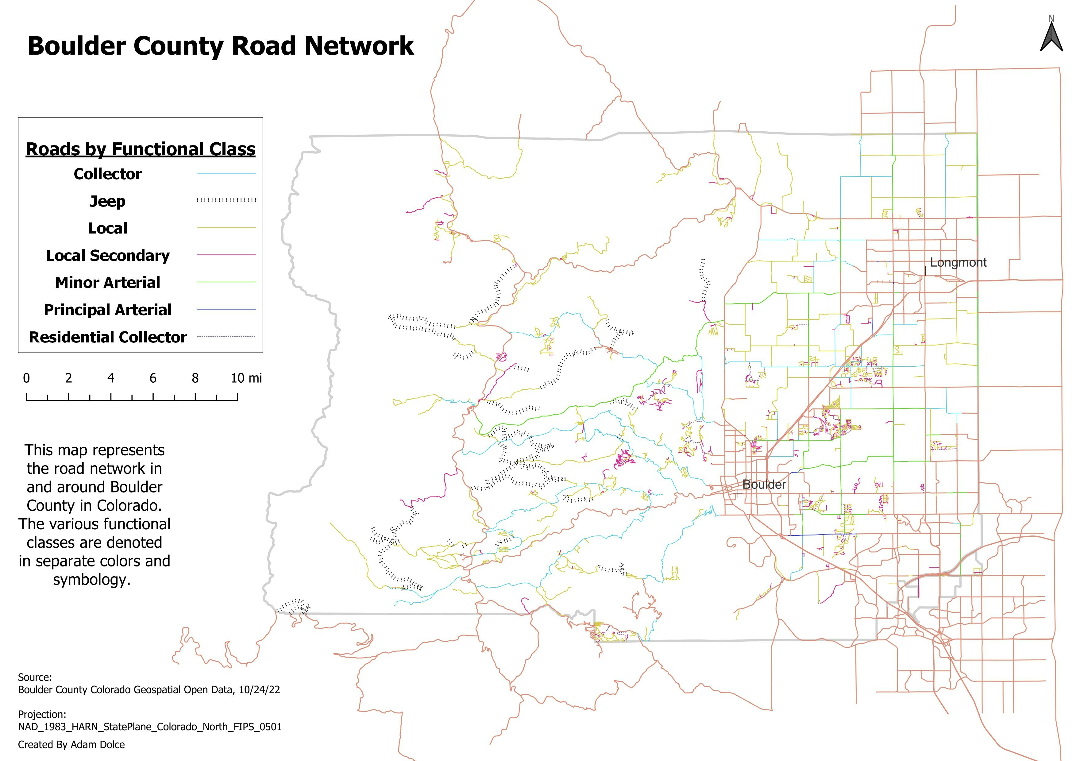 Boulder County Road Network