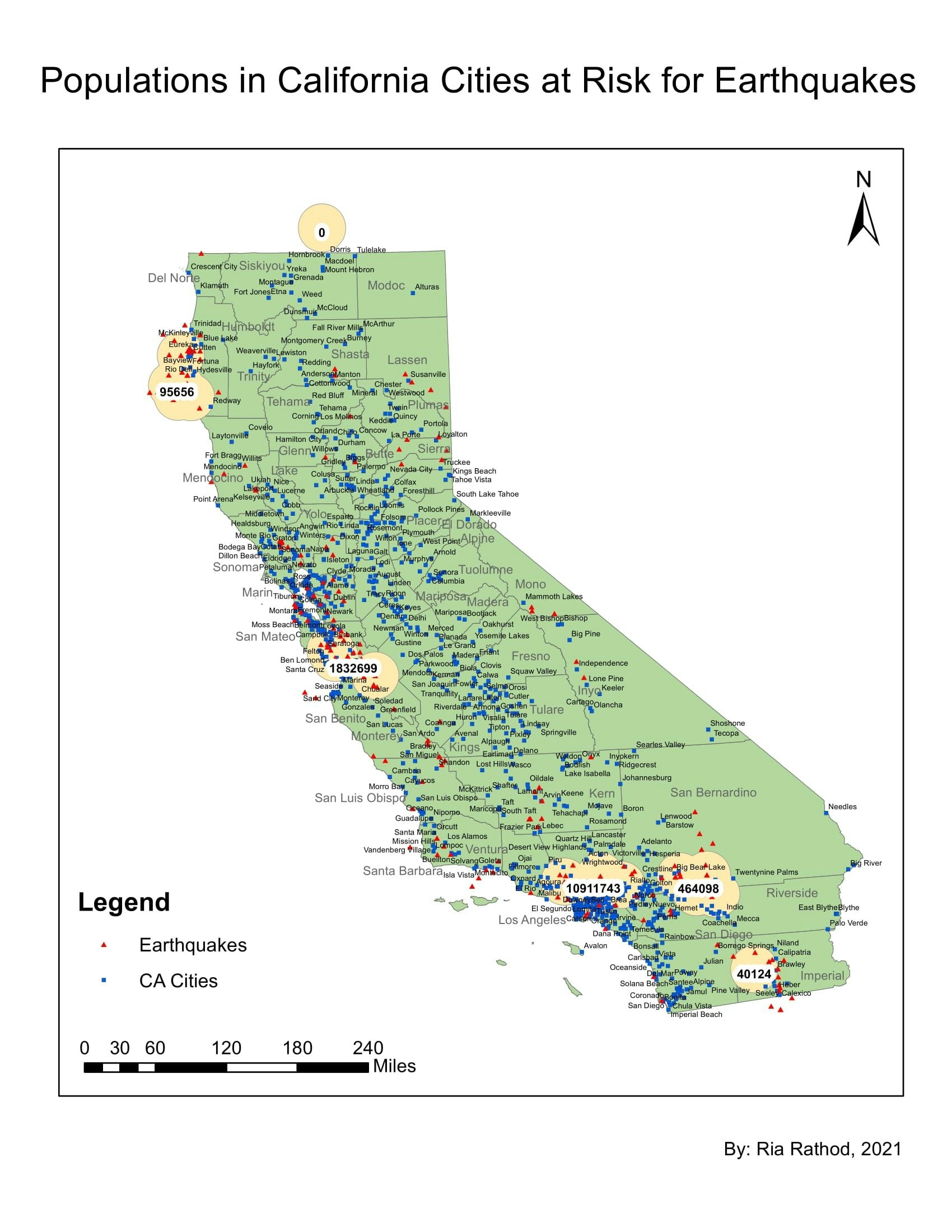 CA Cities at Risk for Earthquakes