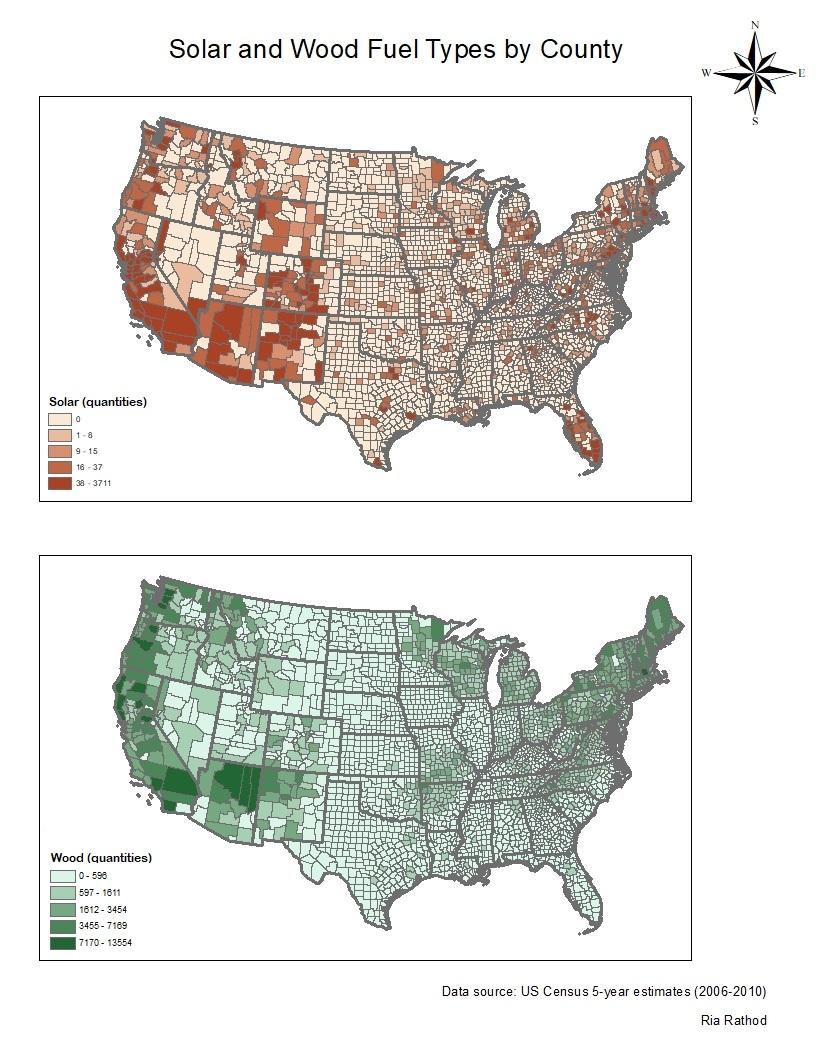 Solar & Wood Fuel Types Across the US