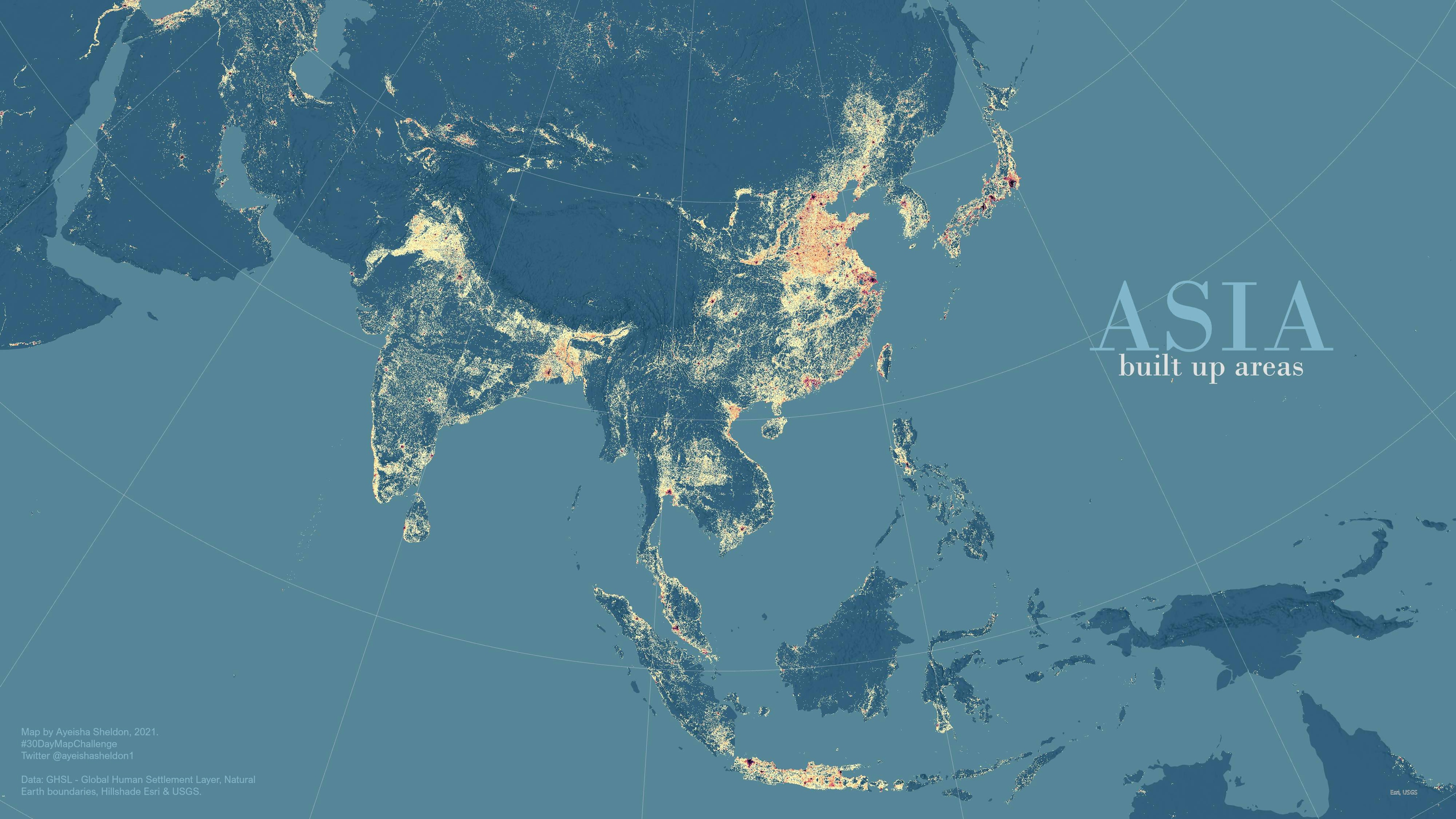 Built up areas of Asia