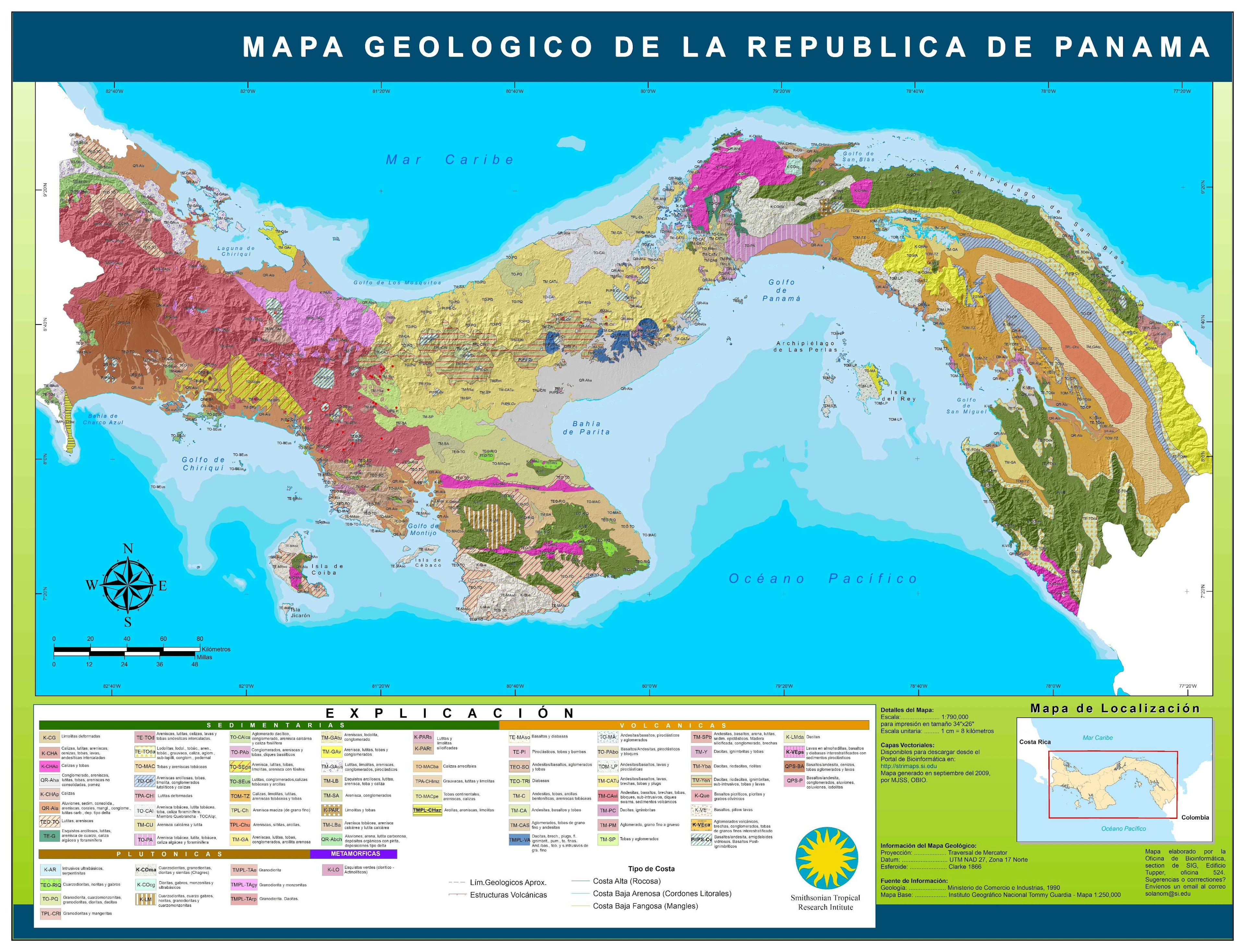 Geologic Map for the Republic of Panama