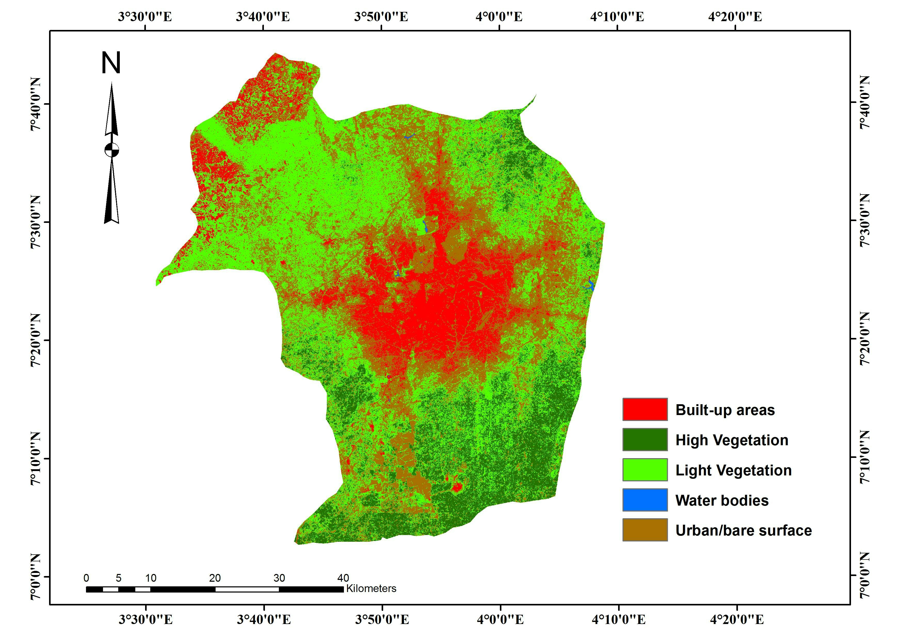 Land Cover Change Analysis over Ibadan